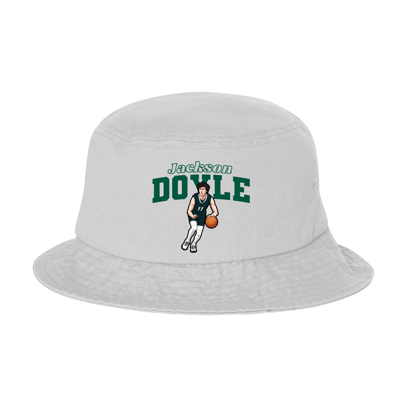 Bucket Cap — Name Arch in White