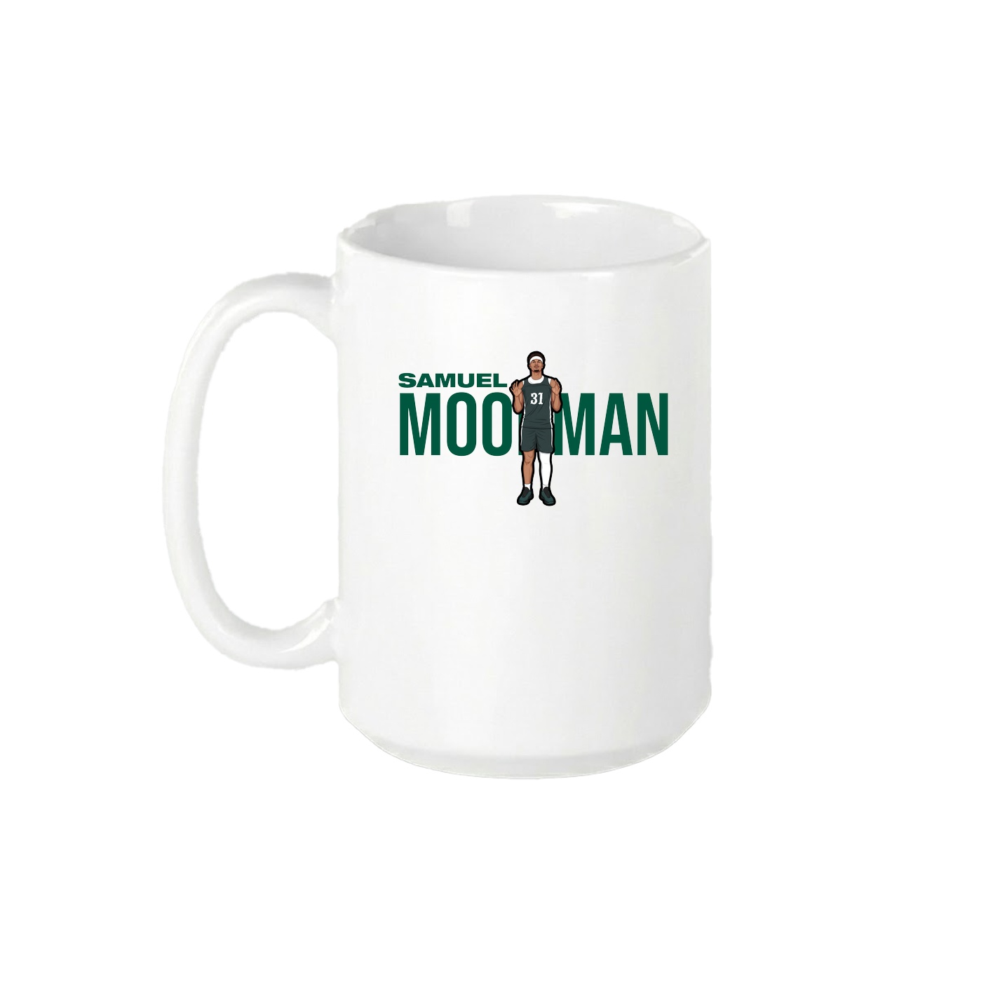 15oz Coffee Mug — Player Name in White
