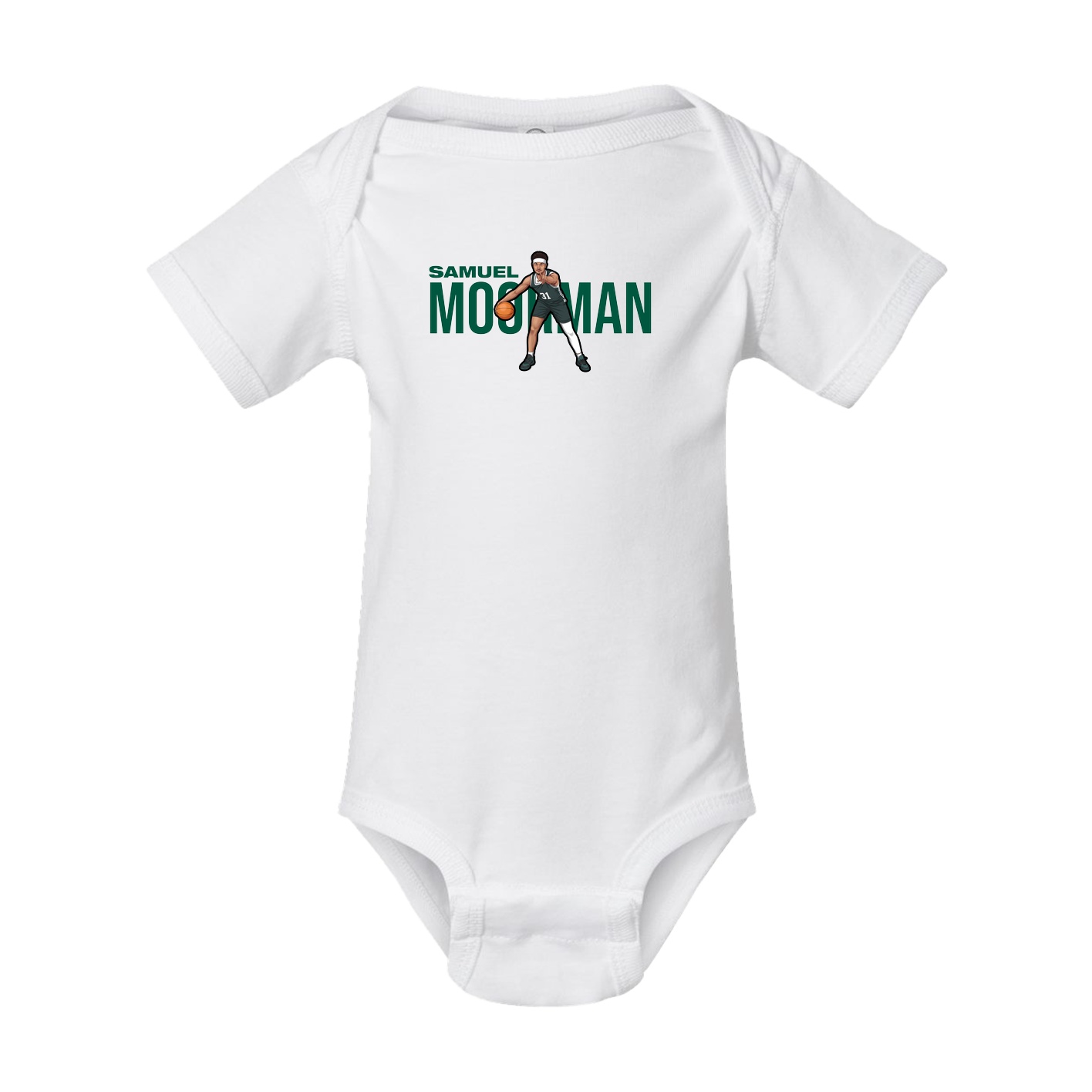 Baby Onesie — Player Name in White