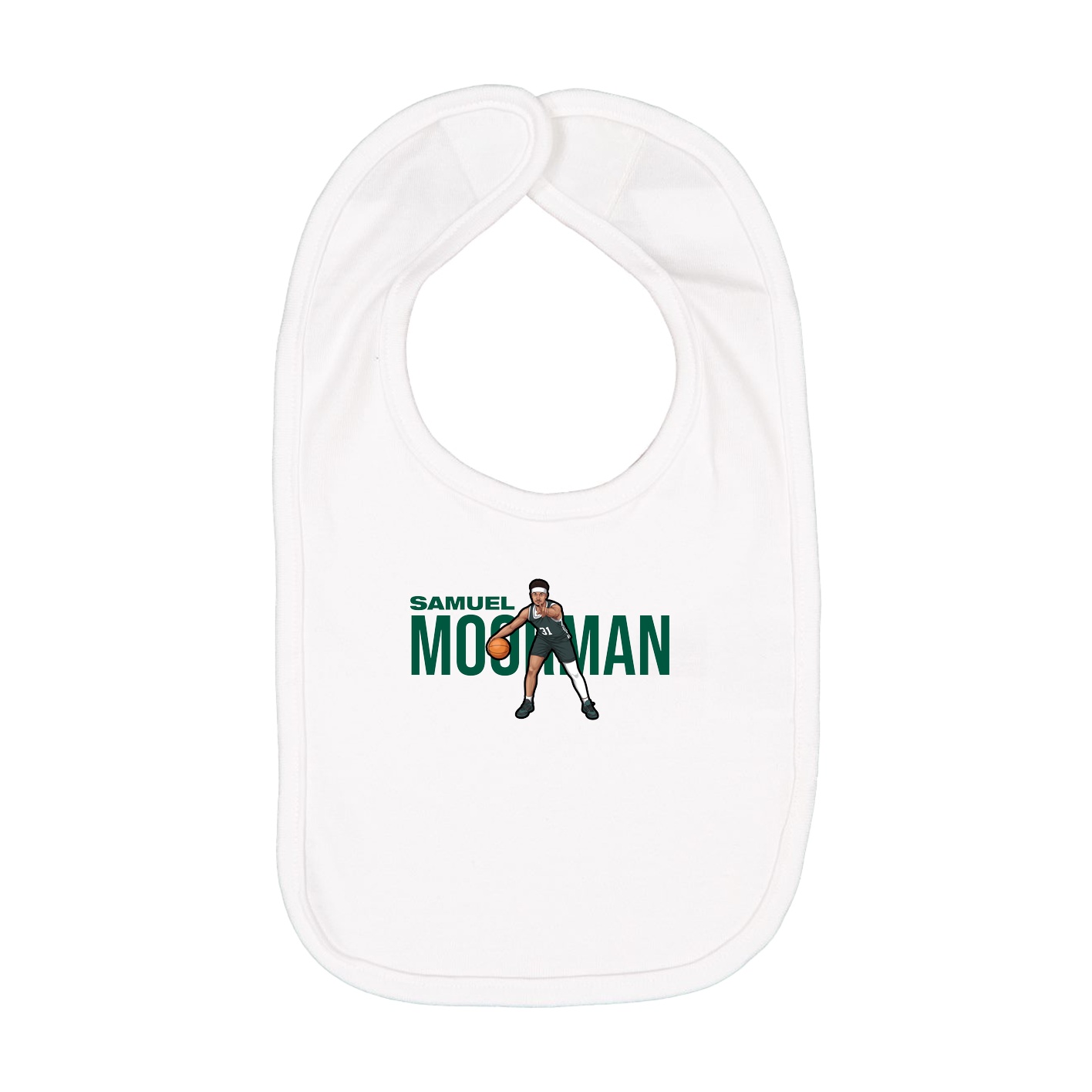Infant Bib — Player Name in White