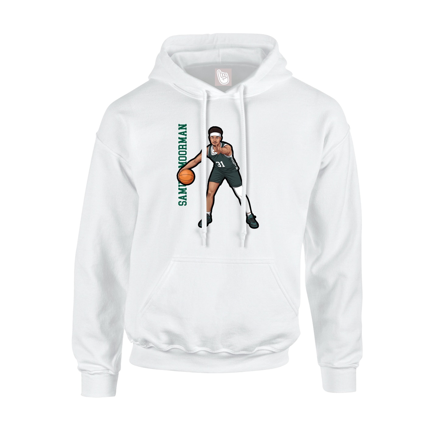 Hoodie — Name Vertical in White
