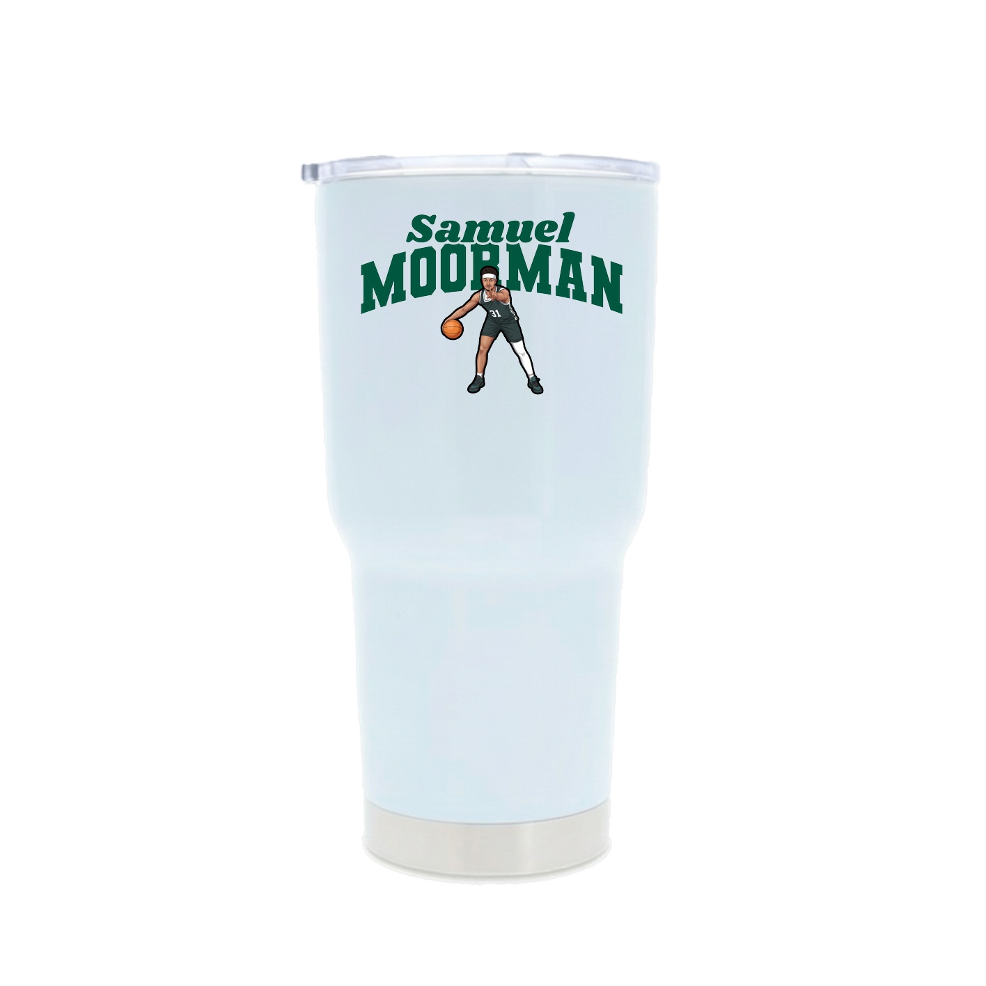 30oz Stainless Steel Tumbler — Signature Arch in White
