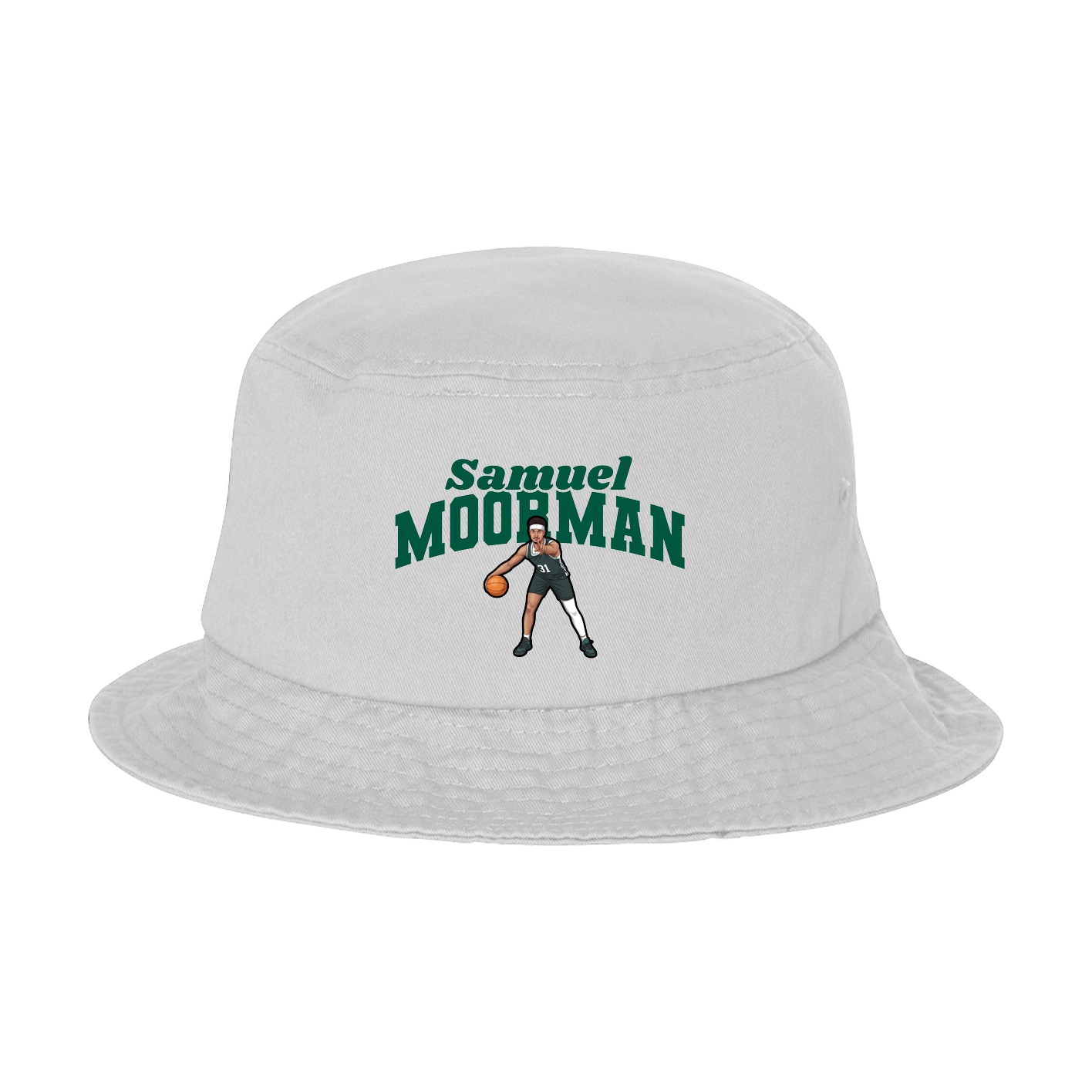 Bucket Cap — Signature Arch in White