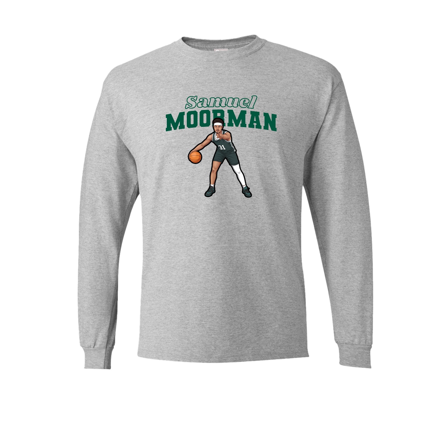Long Sleeve Tee — Name Arch in Grey