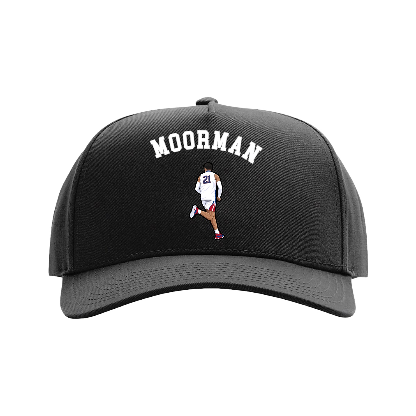 Full Fabric Five-Panel Champ Cap — Shirsey Arch in Black