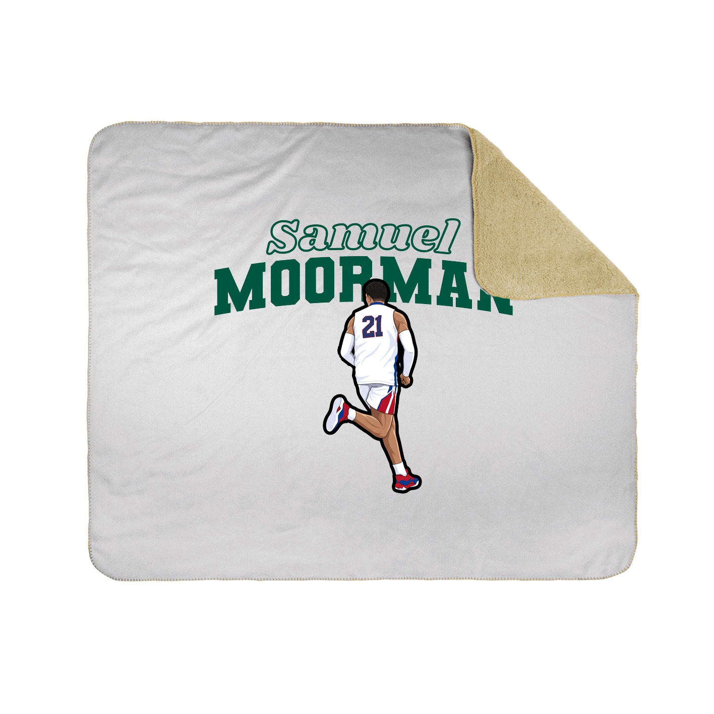 Throw Blanket — Name Arch in White