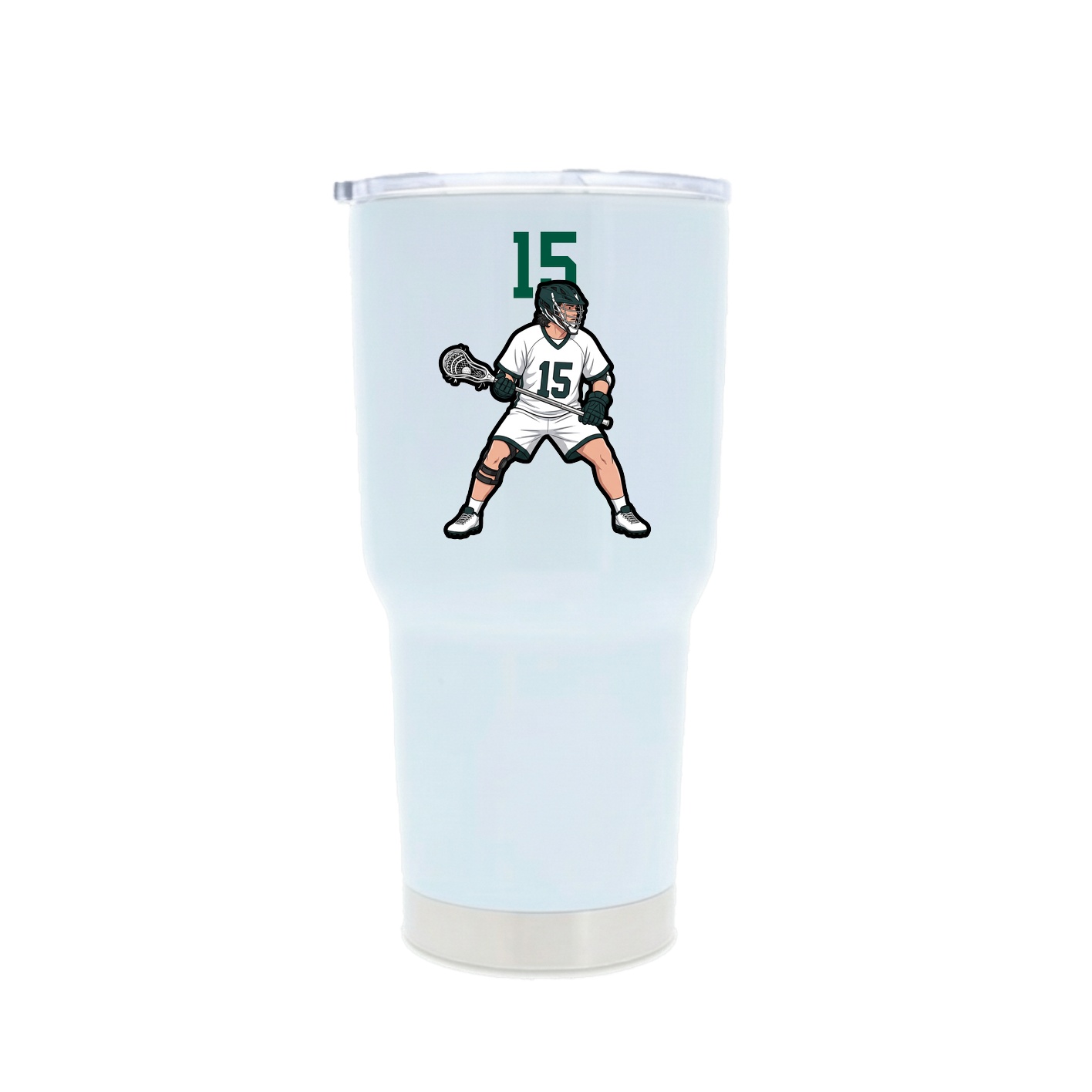 30oz Stainless Steel Tumbler — Number Top in White