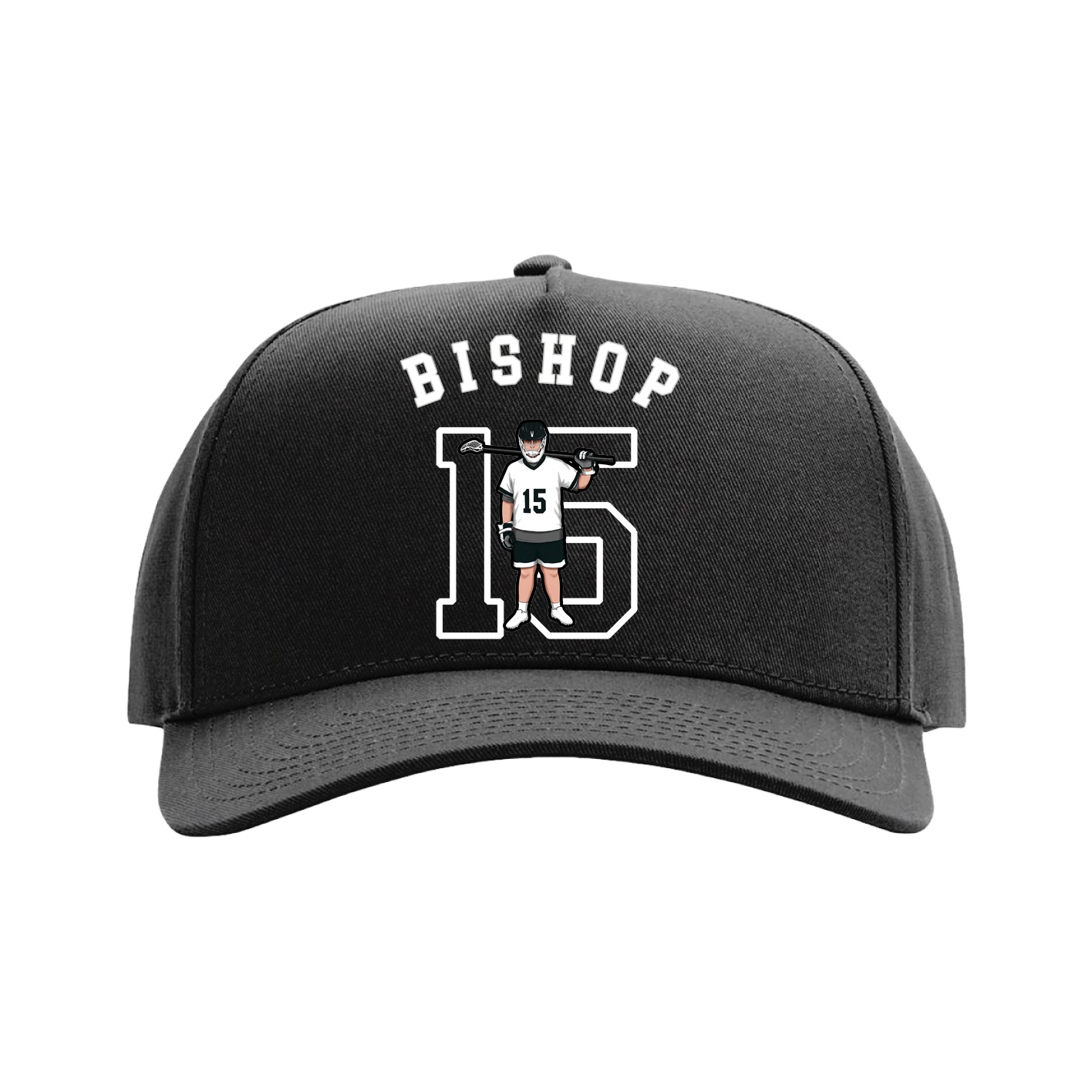 Full Fabric Five-Panel Champ Cap — Shirsey Arch in Black
