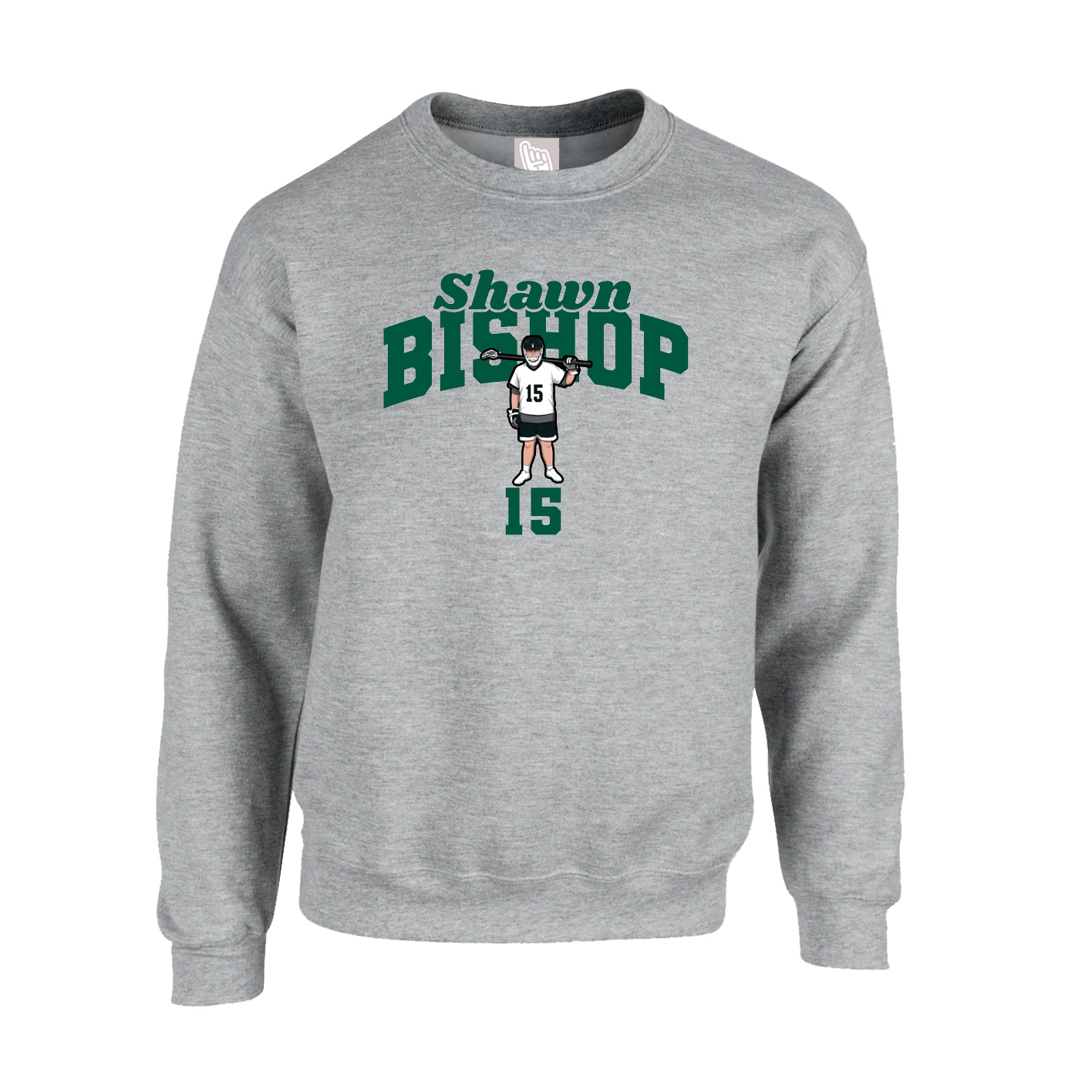 Fleece Crew — Signature Arch in Grey