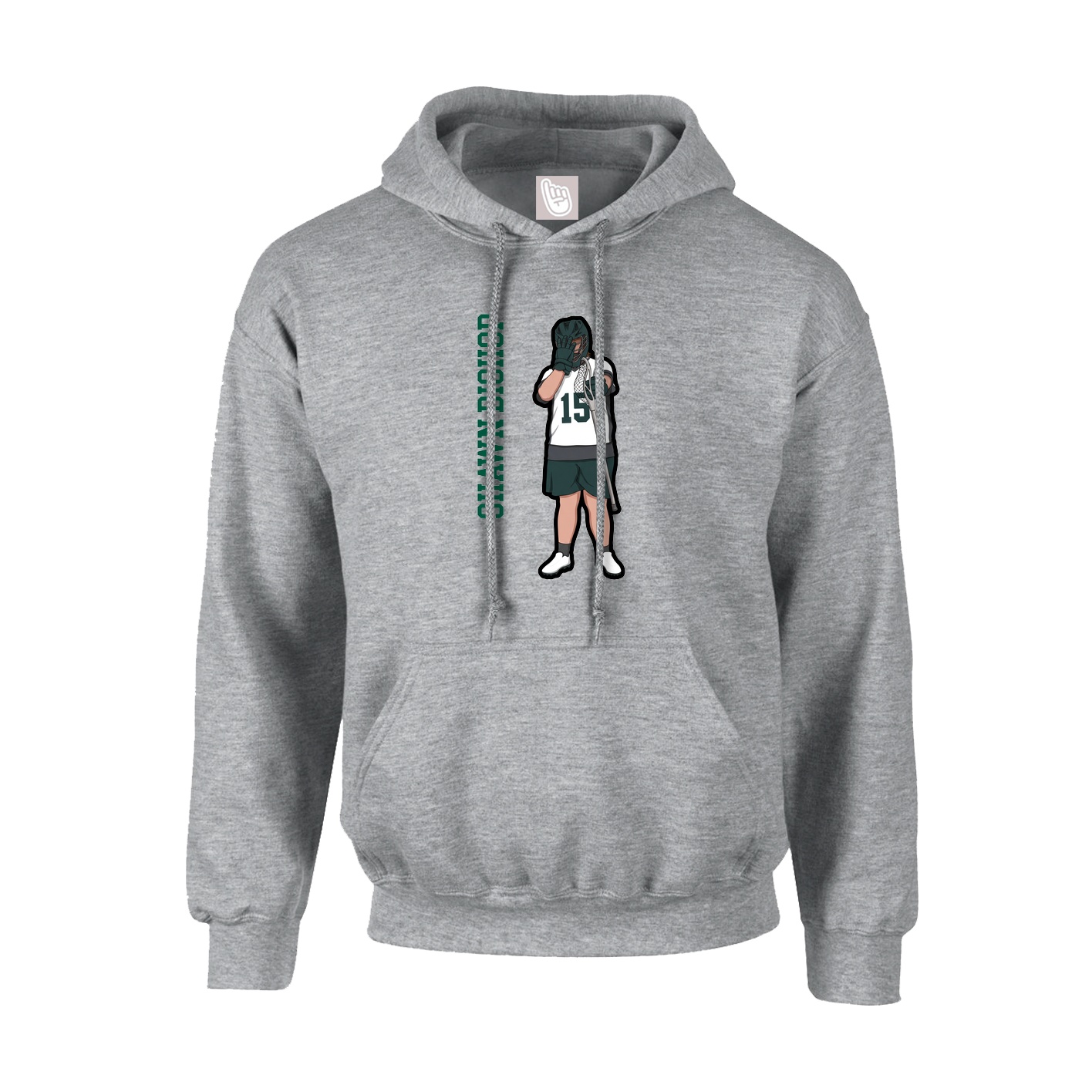 Hoodie — Name Vertical in Grey