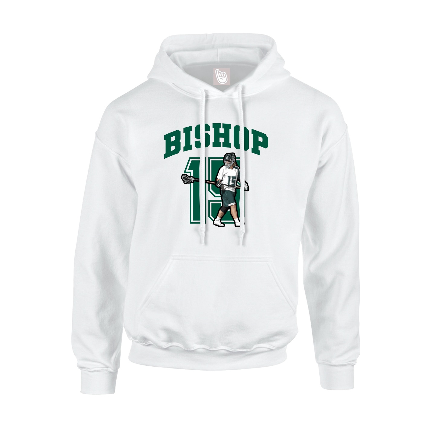 Youth Hoodie — Number in White