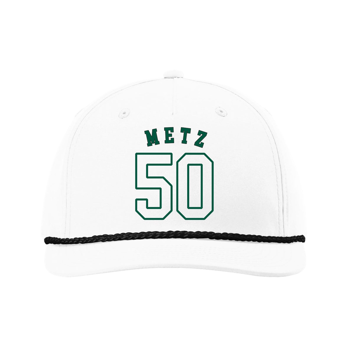Five-Panel Classic Rope Cap — Shirsey Arch in White