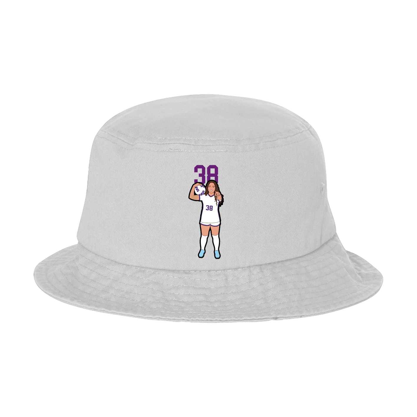 Bucket Cap — Number Top in White