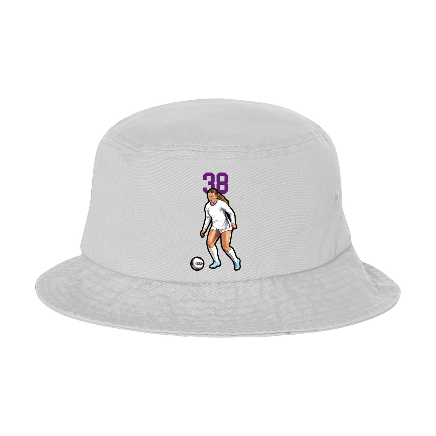 Bucket Cap — Number Top in White
