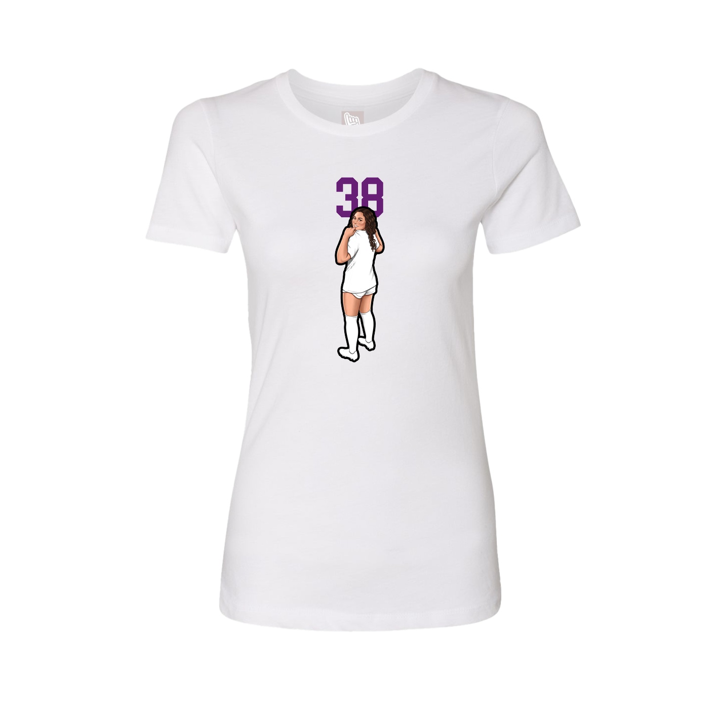 Fitted Women's Tee — Number Top in White
