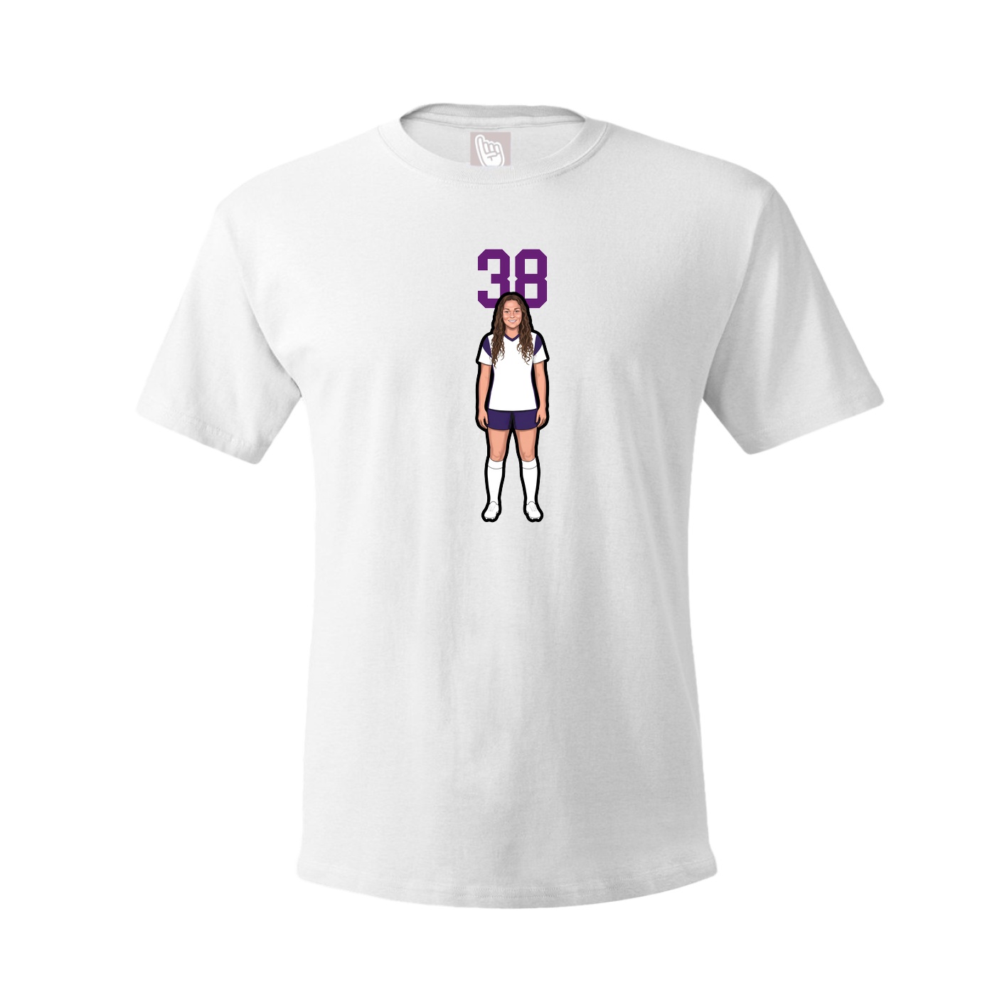 Youth Tee — Number Top in White