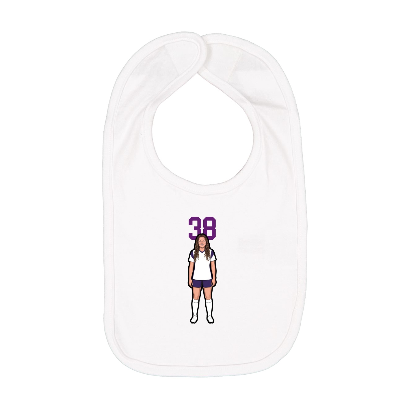 Infant Bib — Number Top in White