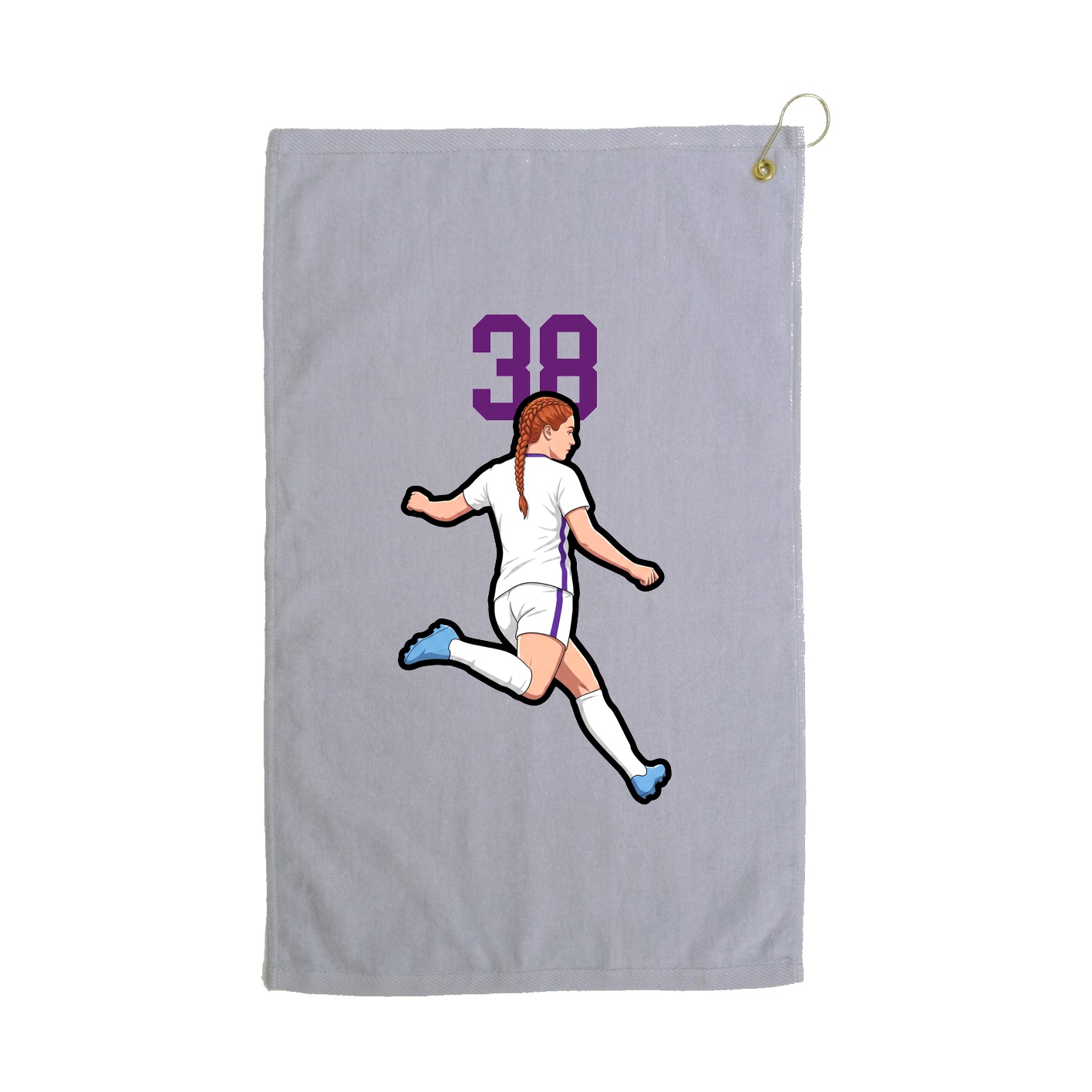 Golf Towel — Number Top in Grey