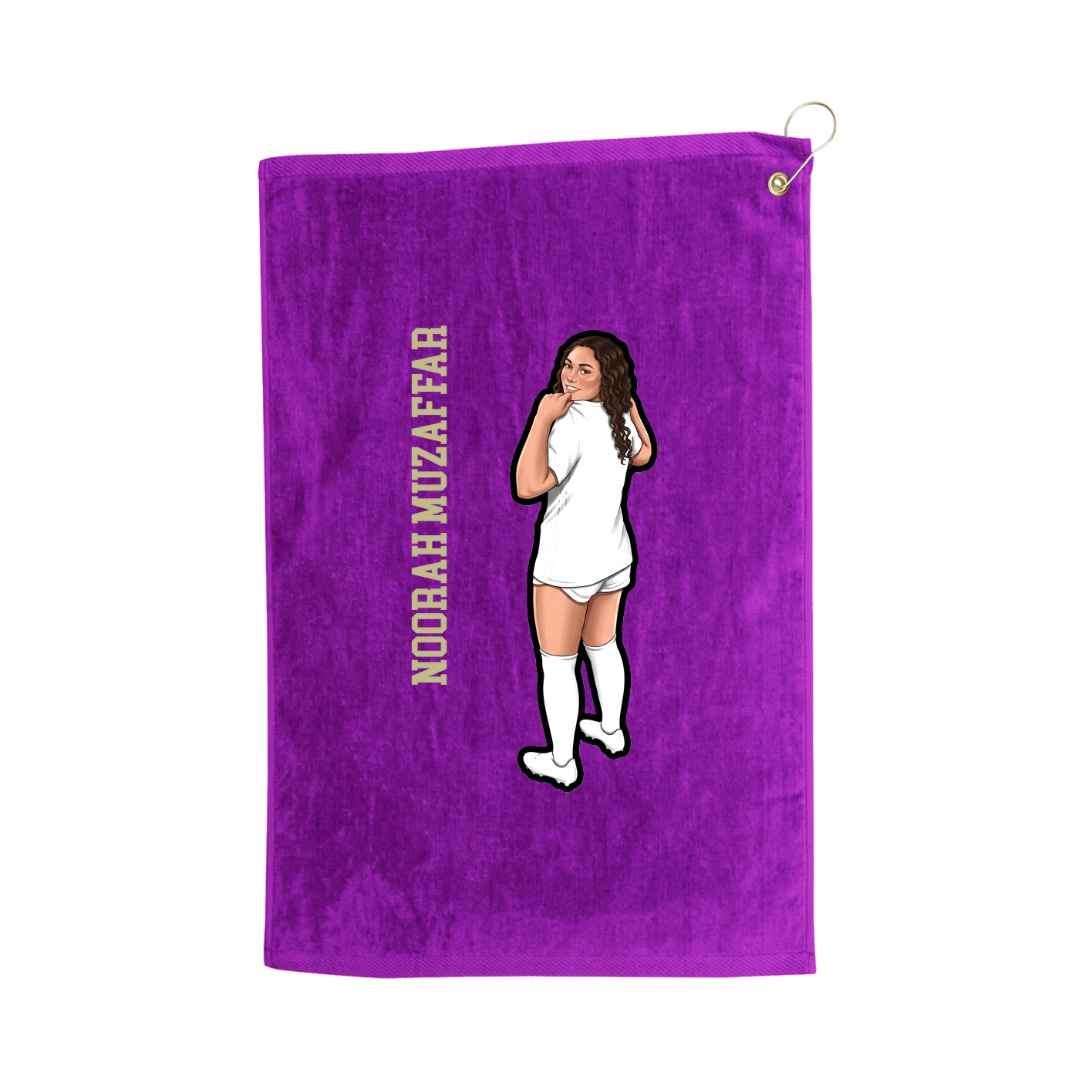 Golf Towel — Name Vertical in Purple