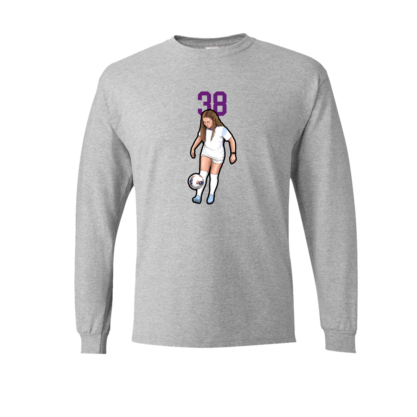Long Sleeve Tee — Number Top in Grey
