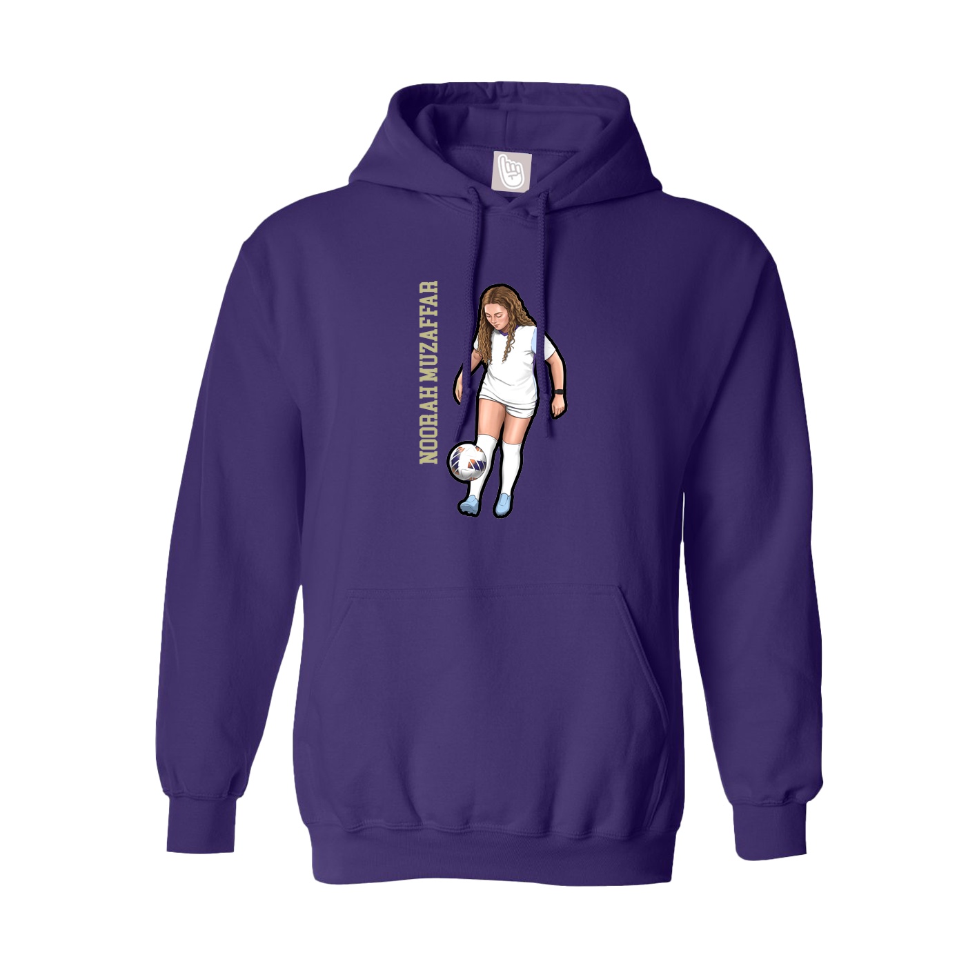 Hoodie — Name Vertical in Purple