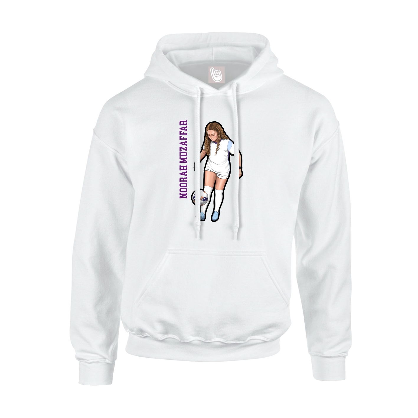 Youth Hoodie — Name Vertical in White