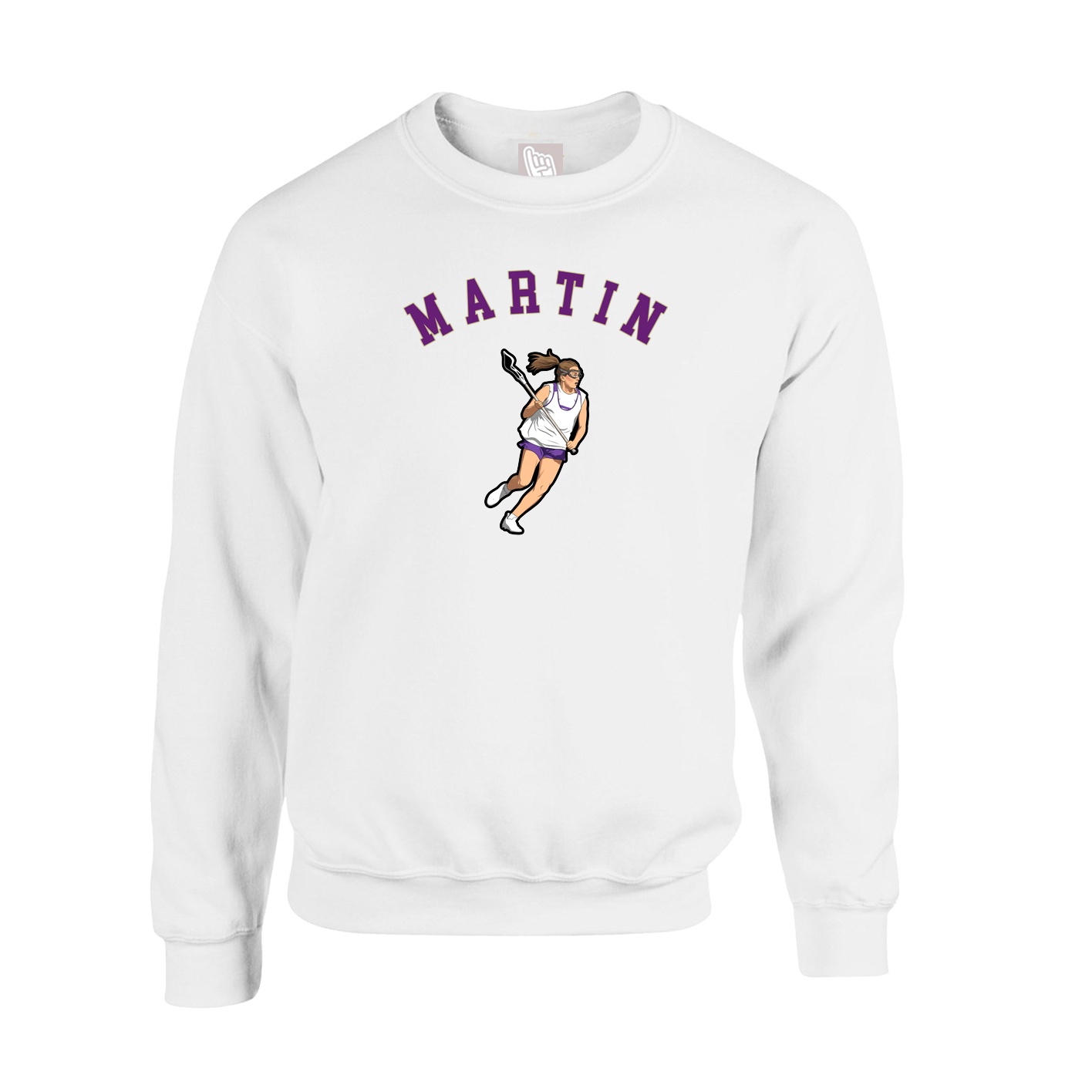 Fleece Crew — Shirsey Arch in White