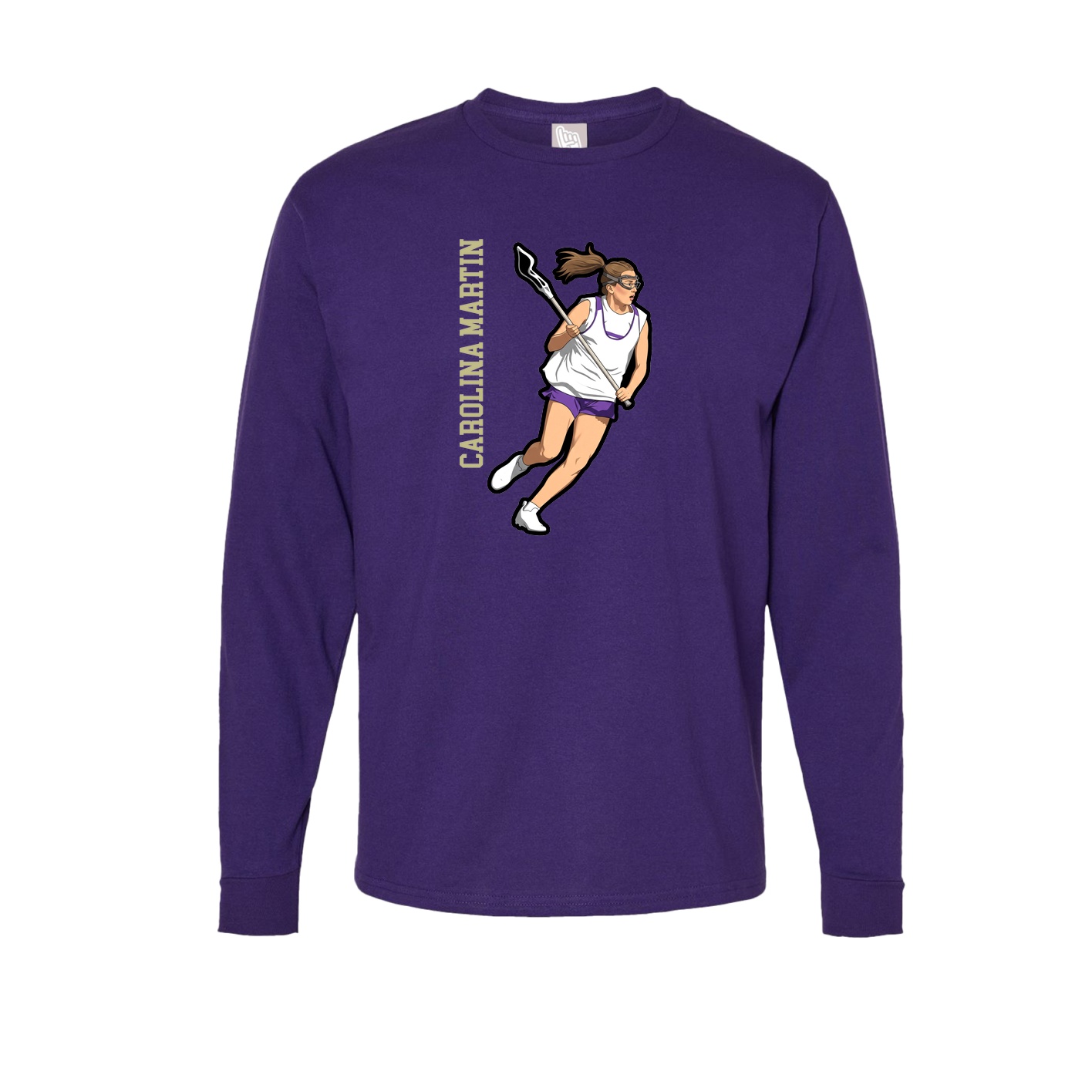 Long Sleeve Tee — Name Vertical in Purple