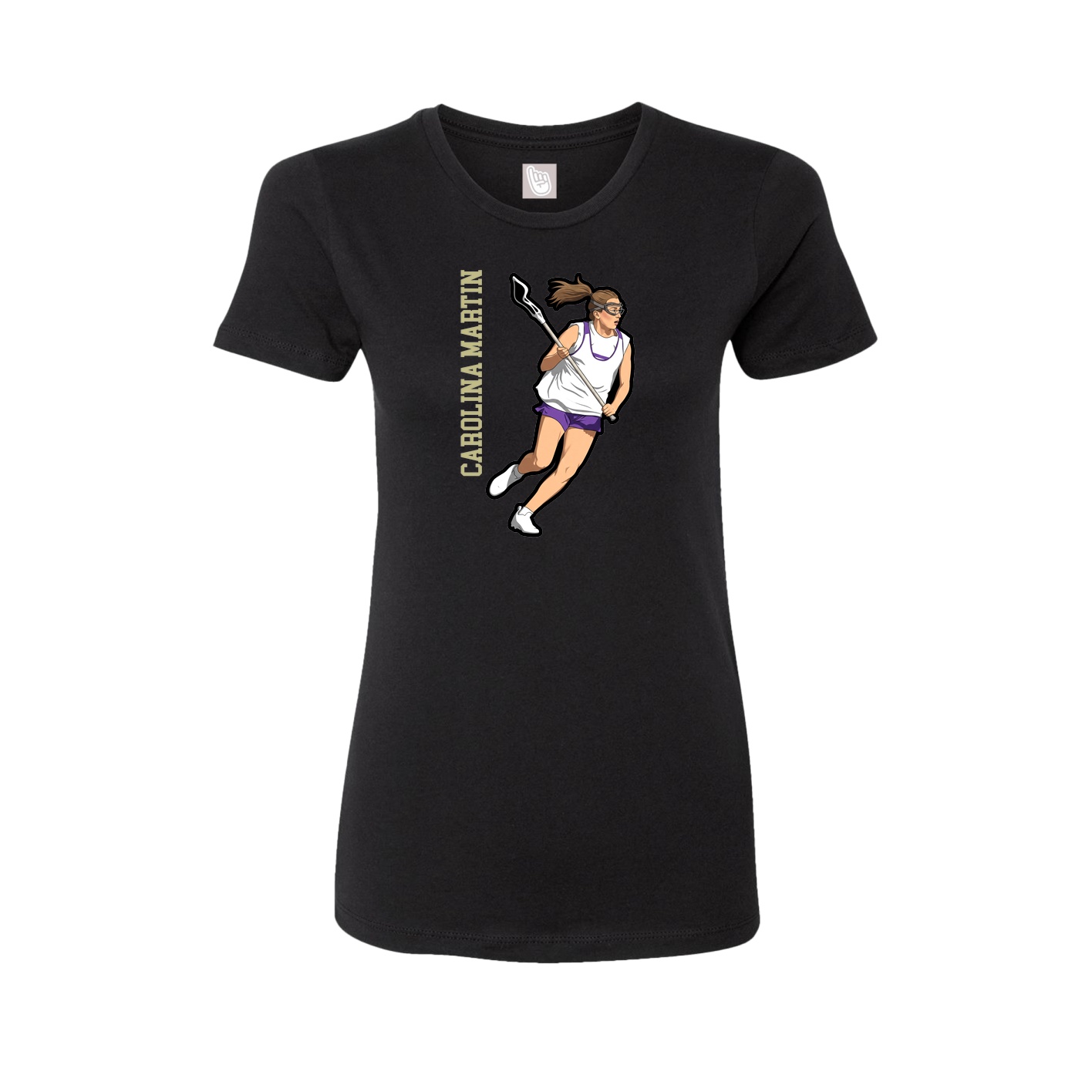 Womens Tee — Name Vertical in Black