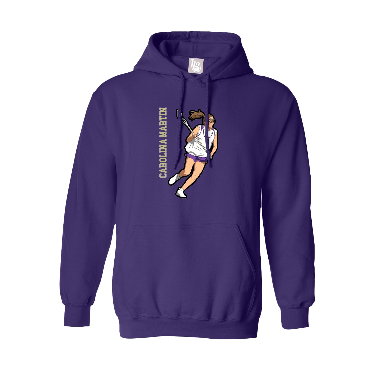Youth Hoodie — Name Vertical in Purple
