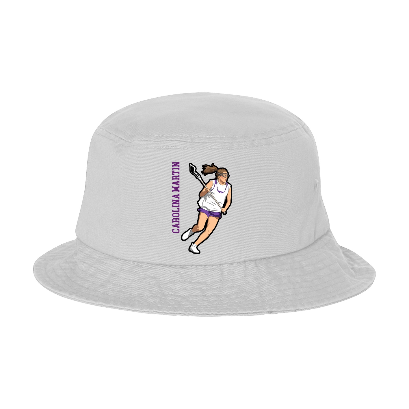 Bucket Cap — Name Vertical in White