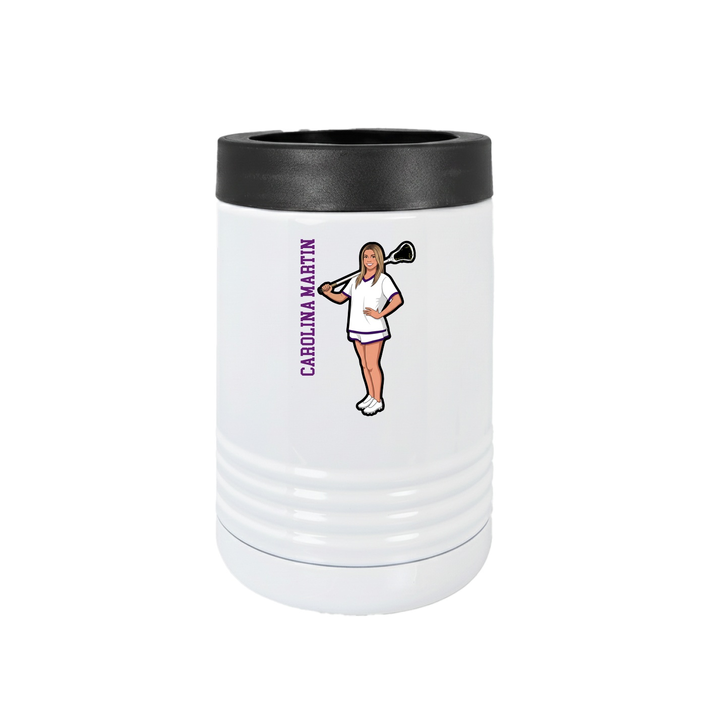 Beverage Holder — Name Vertical in White