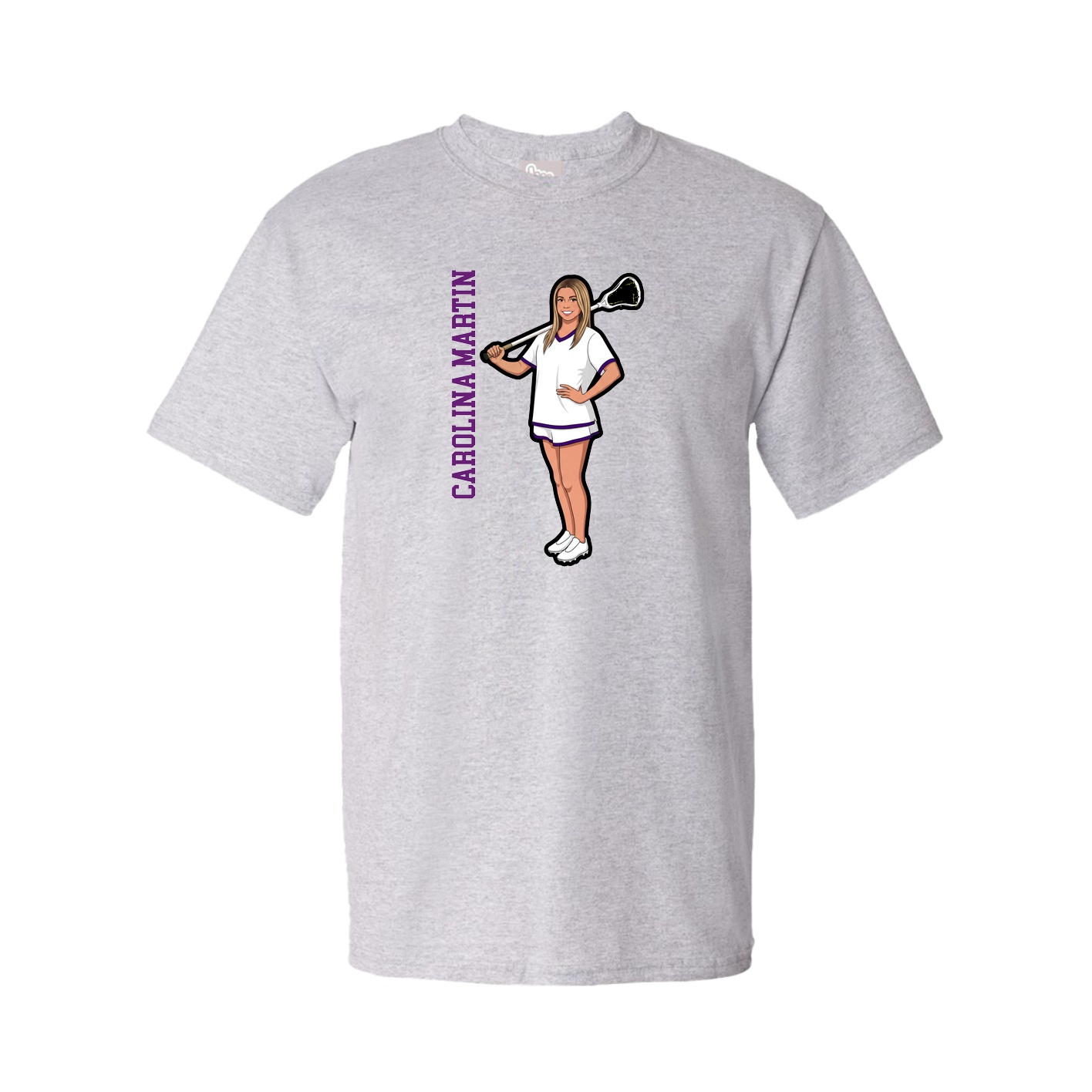 Tee — Name Vertical in Grey