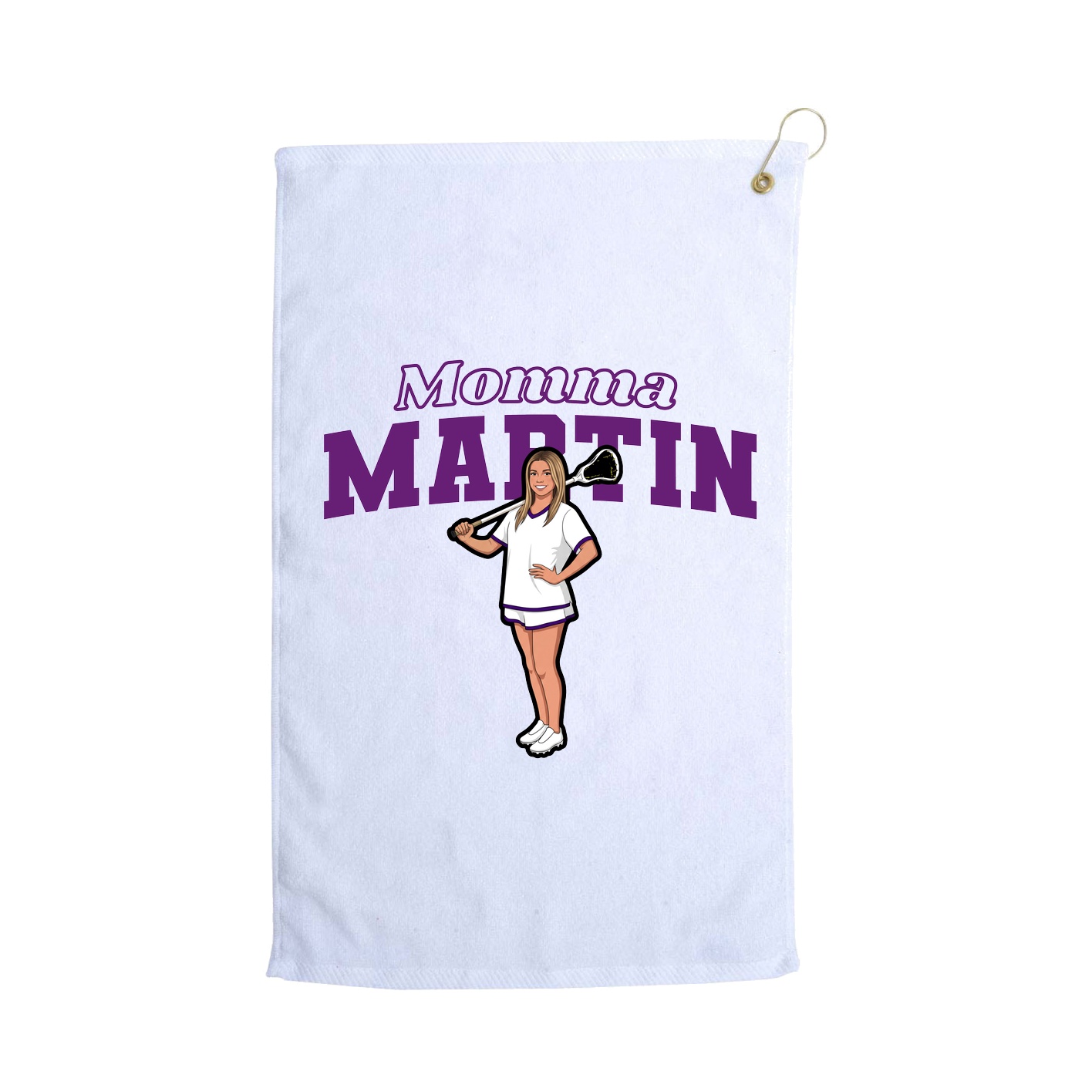 Golf Towel — Mothers Day Block in White