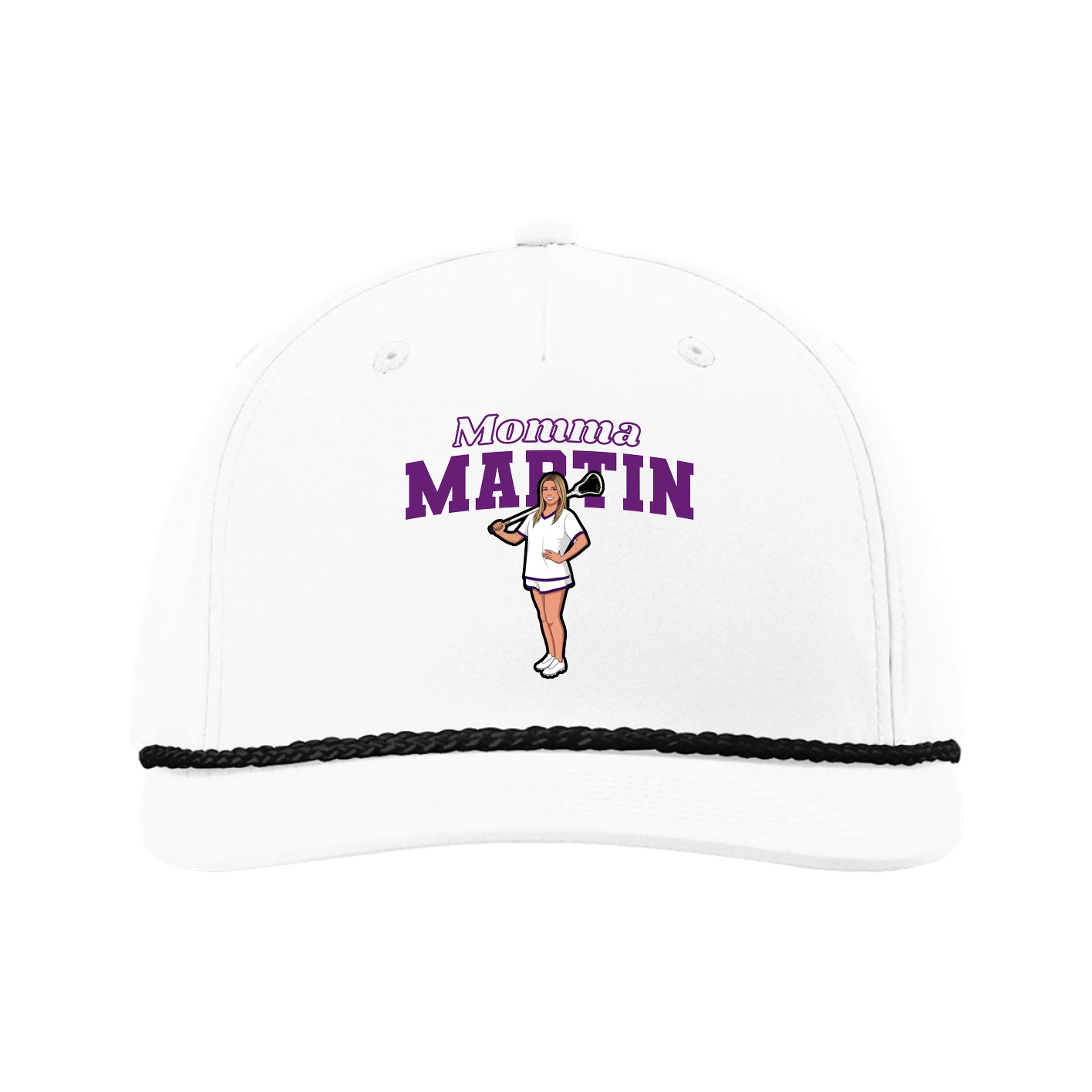 Five-Panel Classic Rope Cap — Mothers Day Block in White