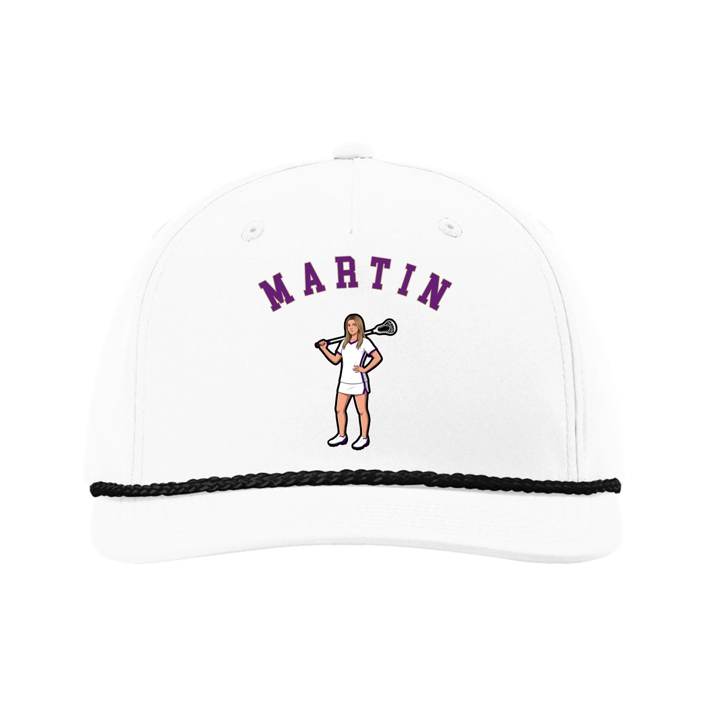 Five-Panel Classic Rope Cap — Shirsey Arch in White
