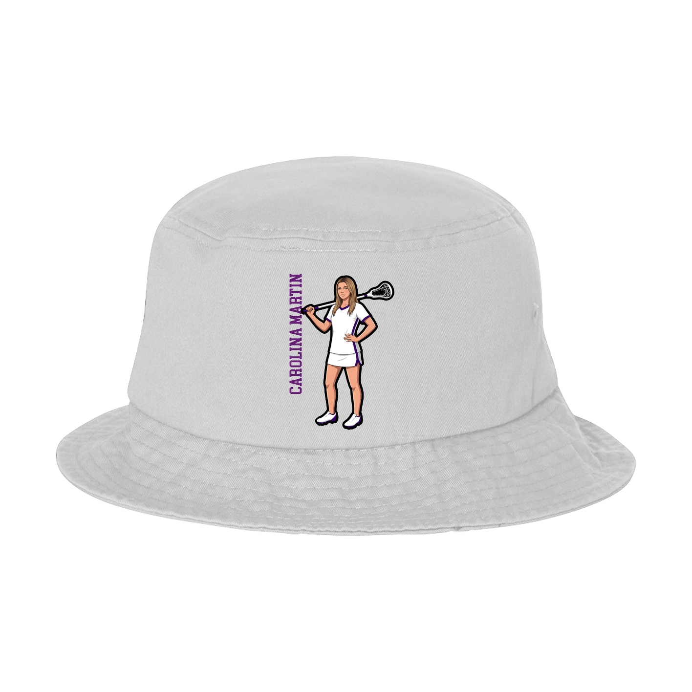 Bucket Cap — Name Vertical in White
