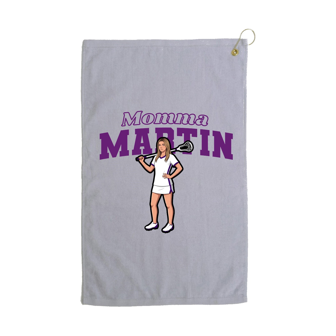 Golf Towel — Mothers Day Block in Grey