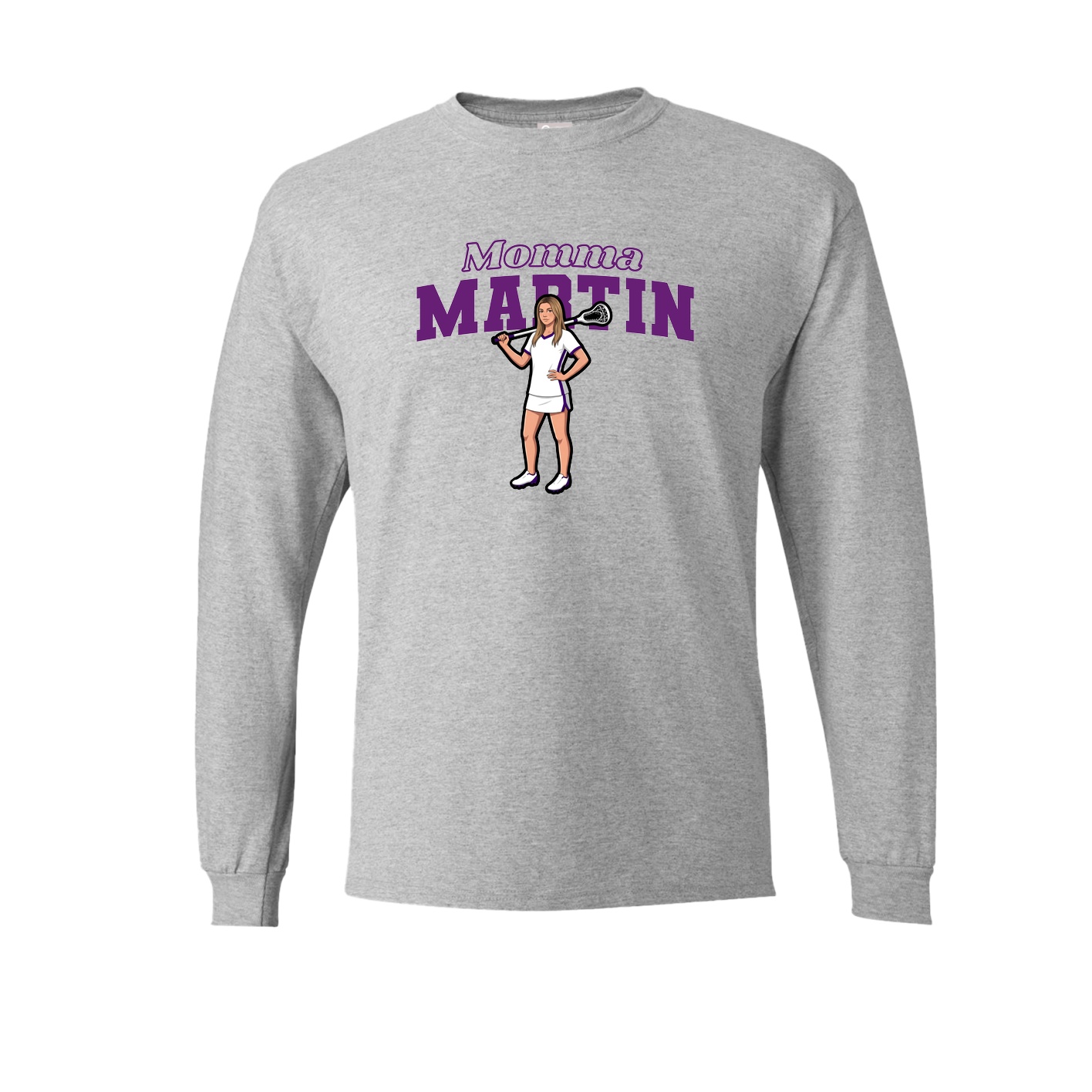 Long Sleeve Tee — Mothers Day Block in Grey
