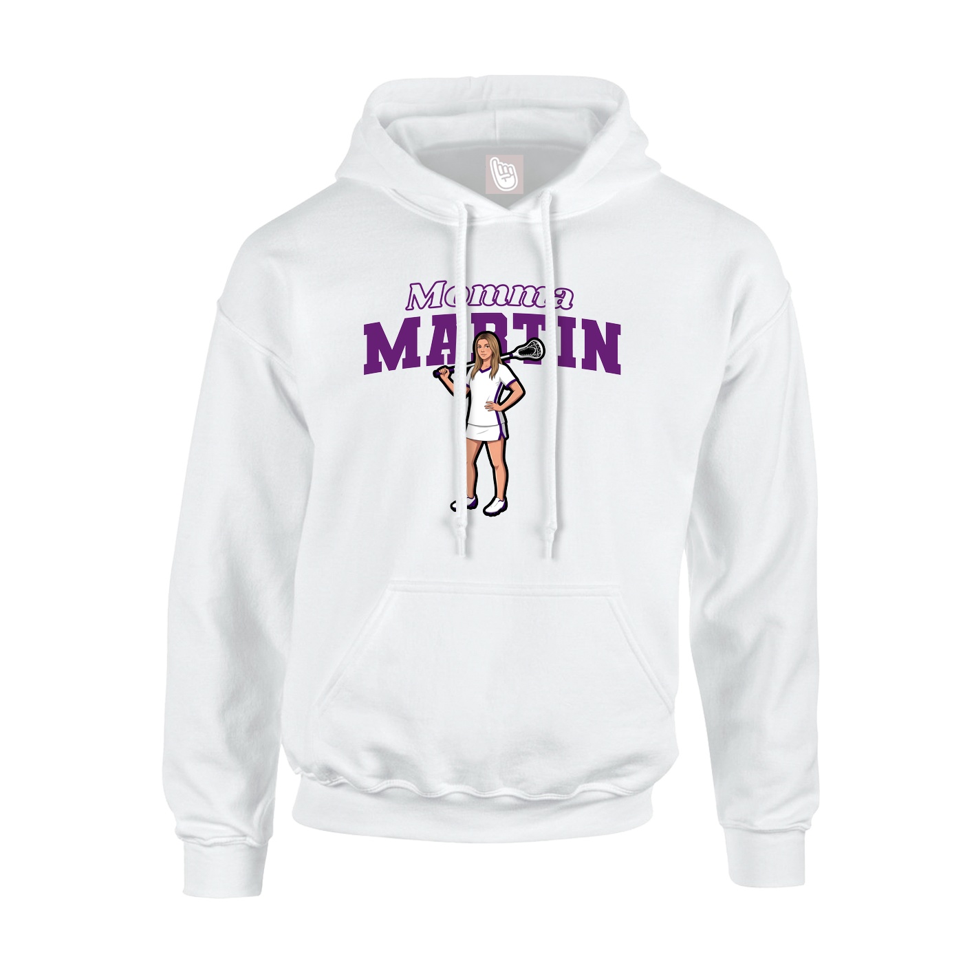 Youth Hoodie — Mothers Day Block in White