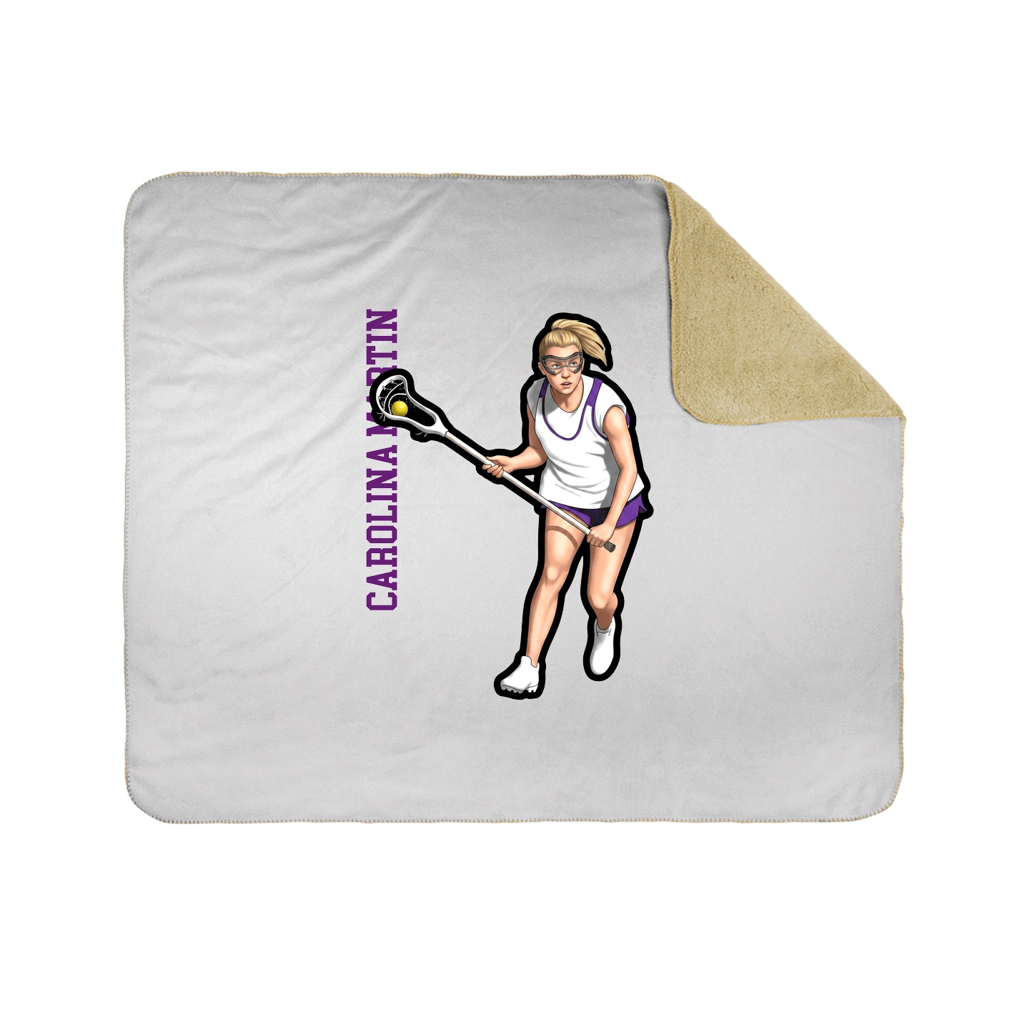 Throw Blanket — Name Vertical in White