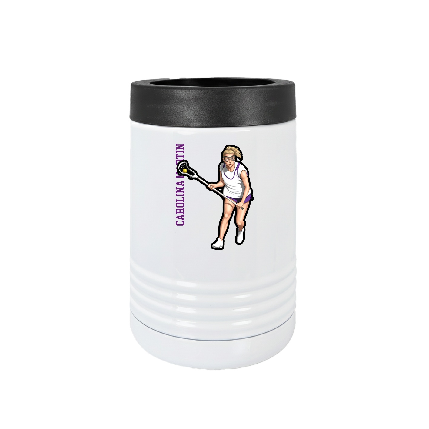 Beverage Holder — Name Vertical in White