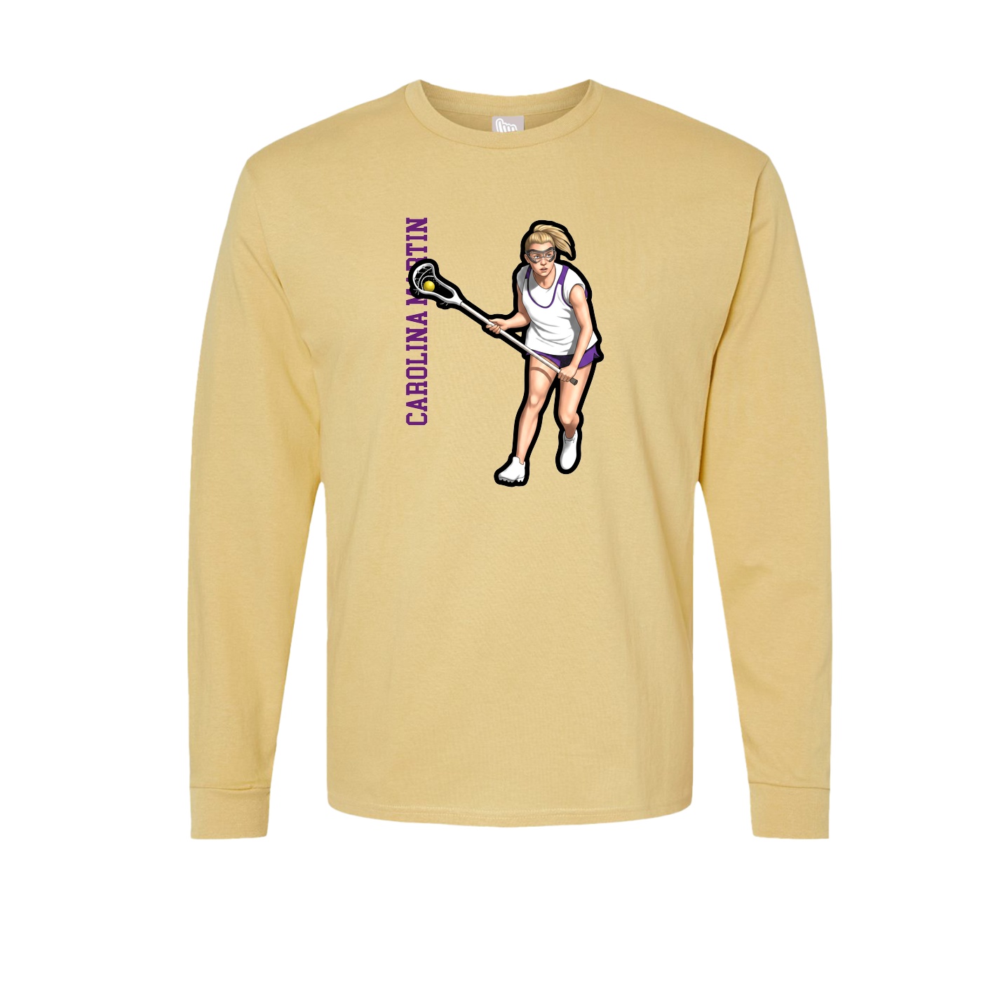 Long Sleeve Tee — Name Vertical in Vegas Gold