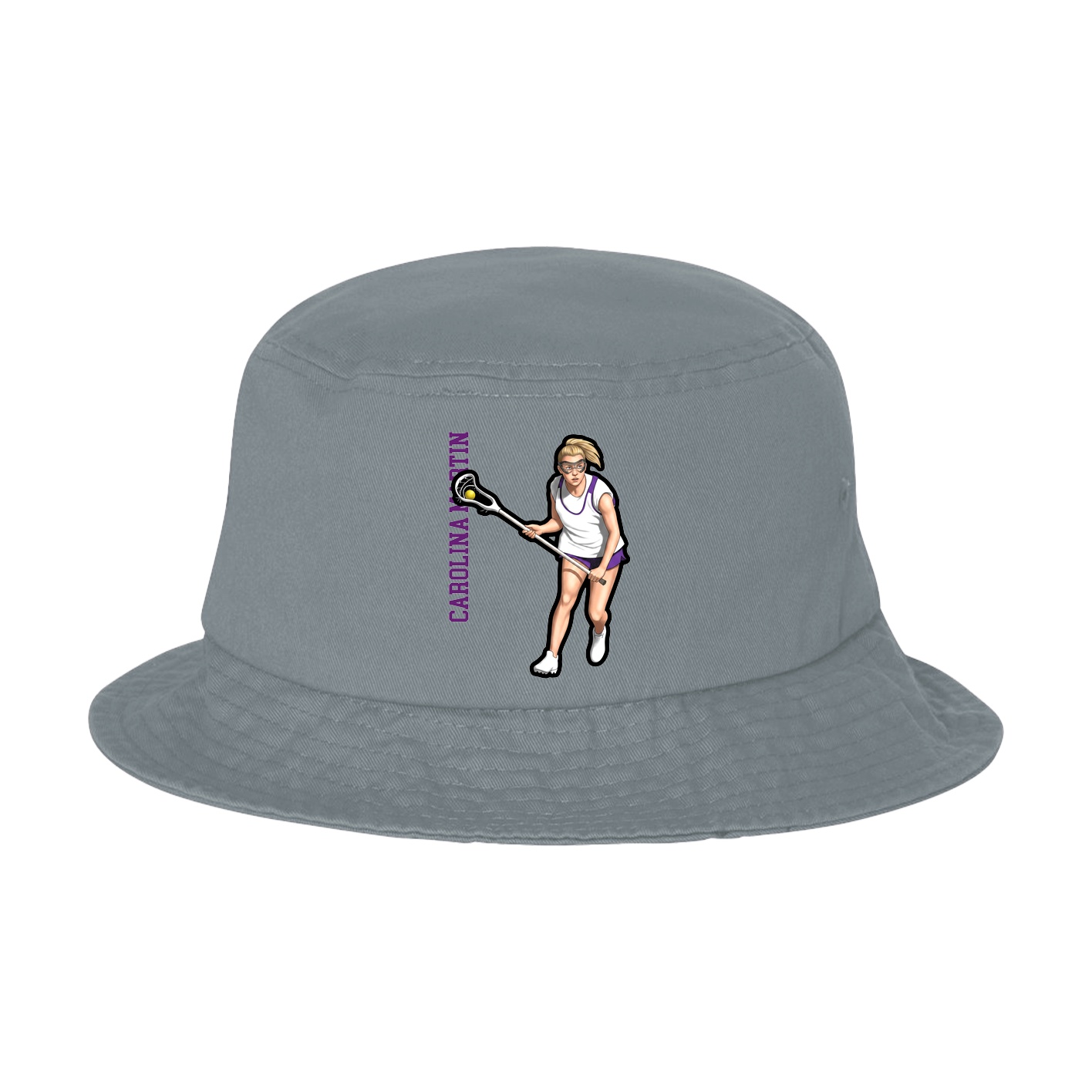 Bucket Cap — Name Vertical in Grey