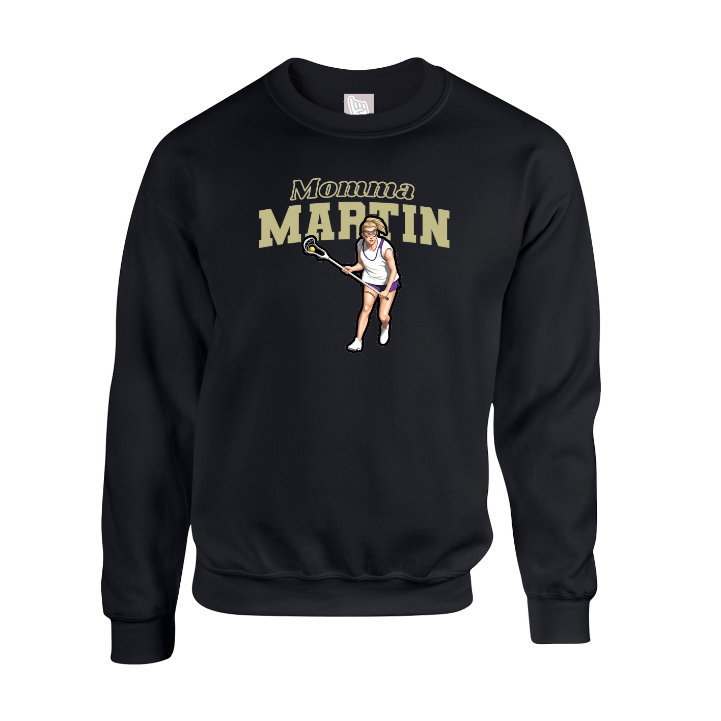 Fleece Crew — Mothers Day Block in Black