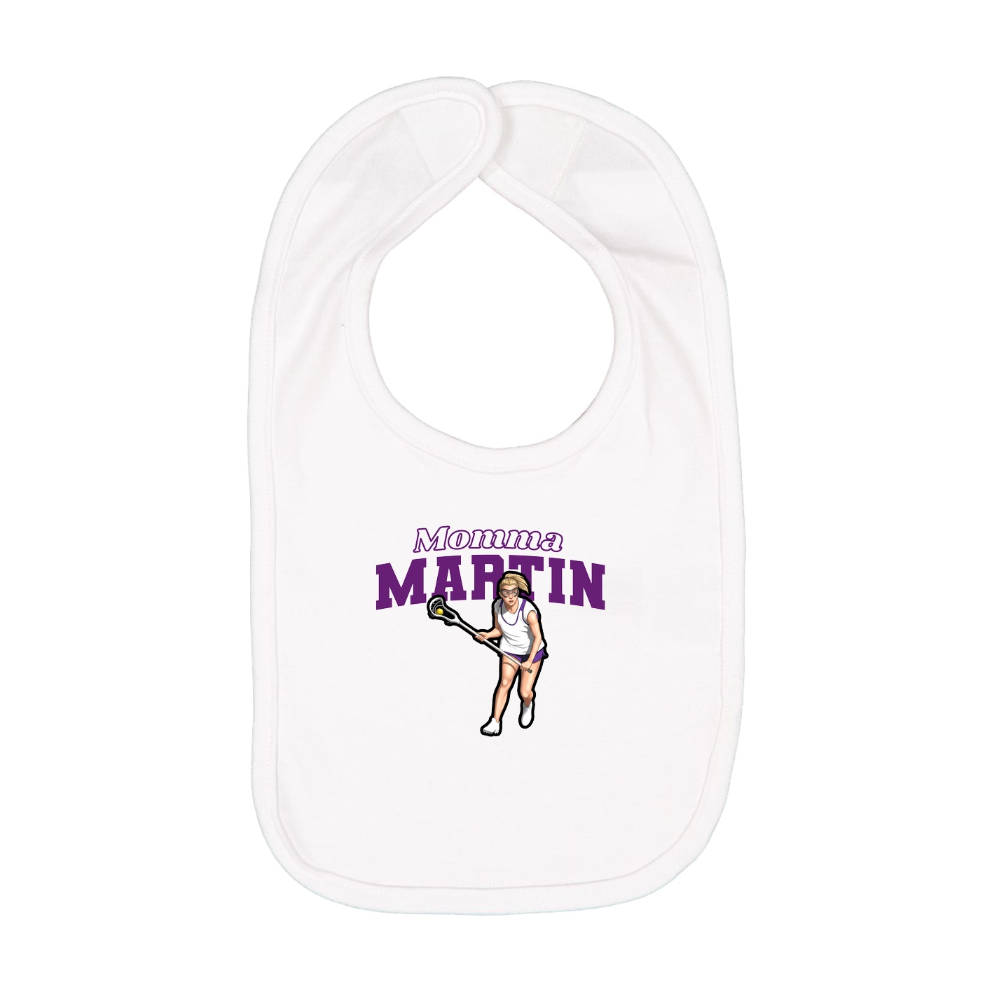 Infant Bib — Mothers Day Block in White