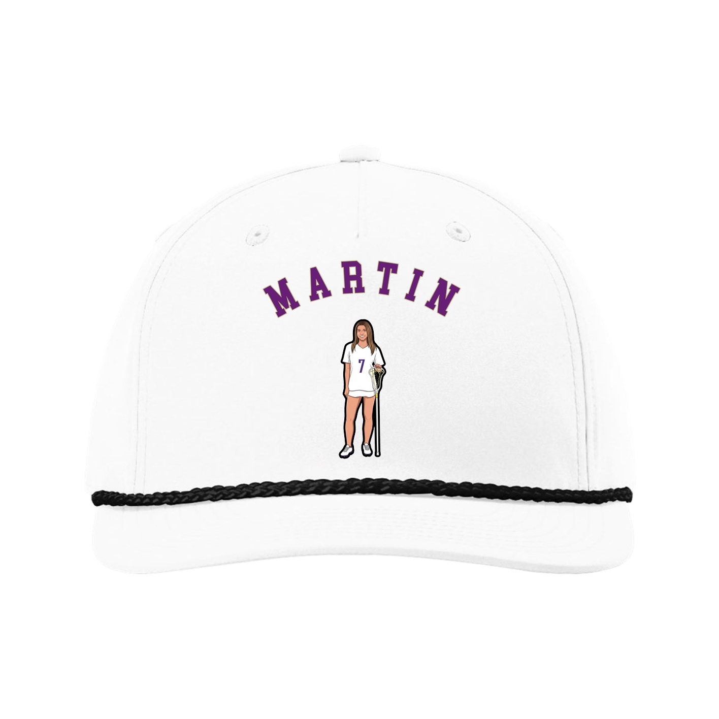 Five-Panel Classic Rope Cap — Shirsey Arch in White