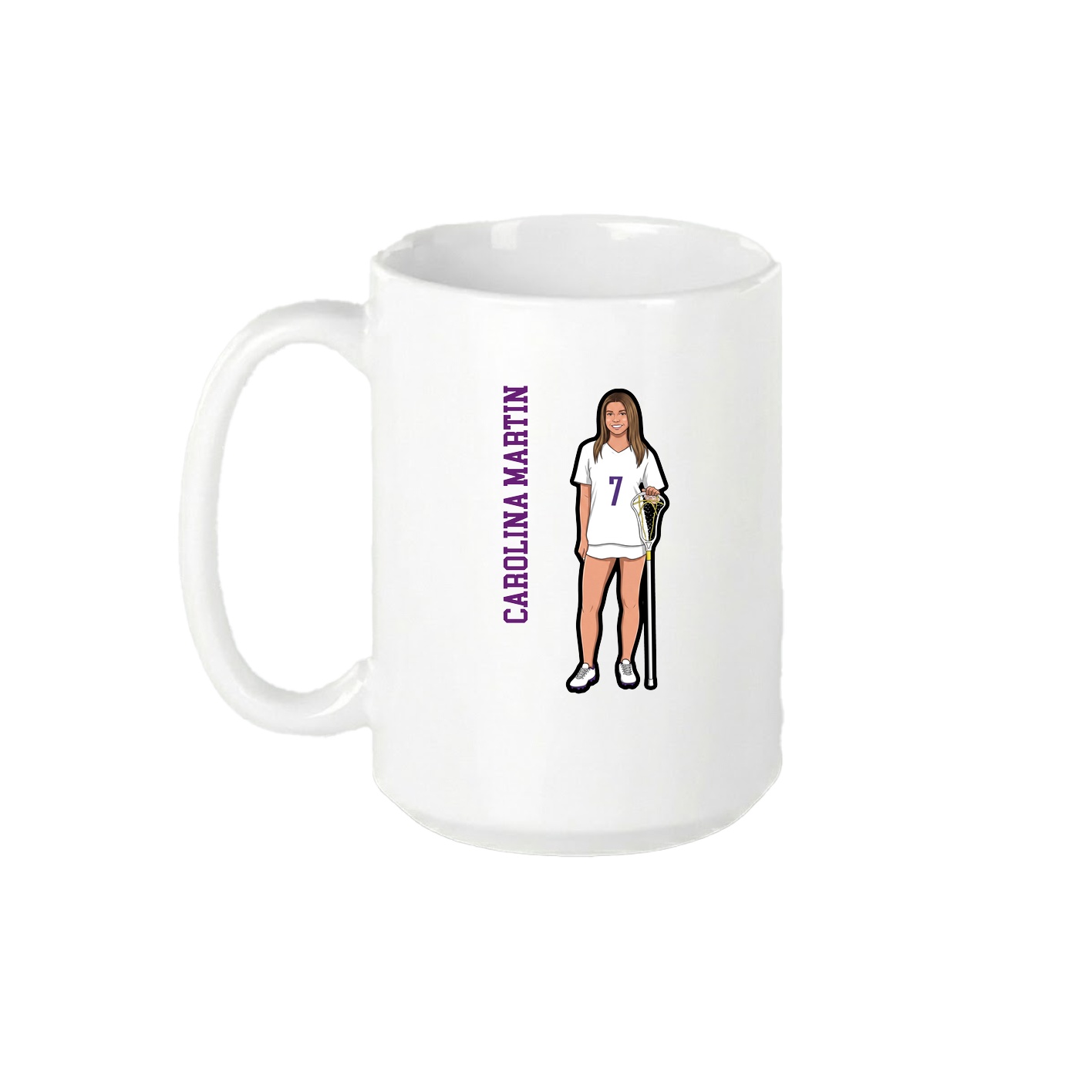 15oz Coffee Mug — Name Vertical in White