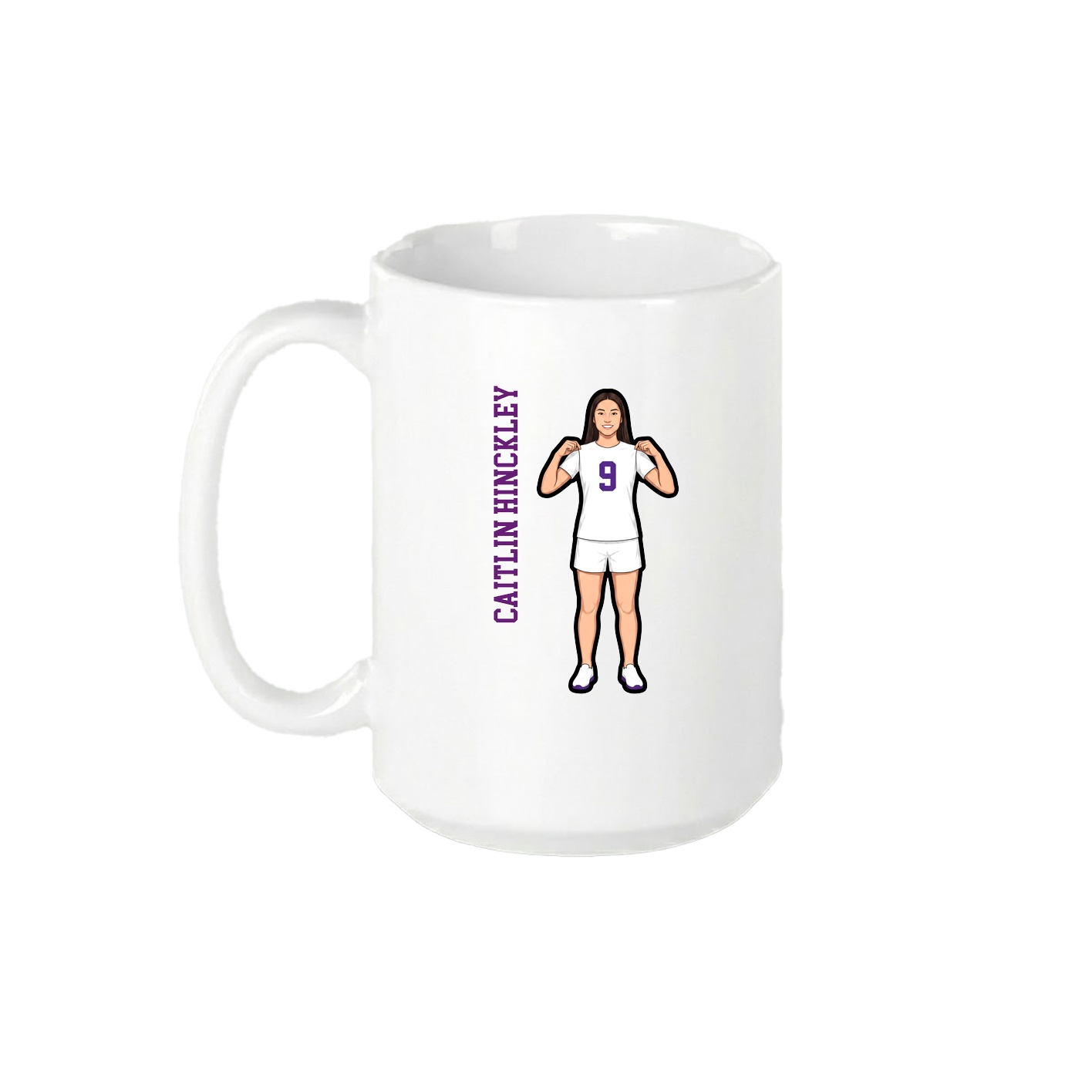 15oz Coffee Mug — Name Vertical in White