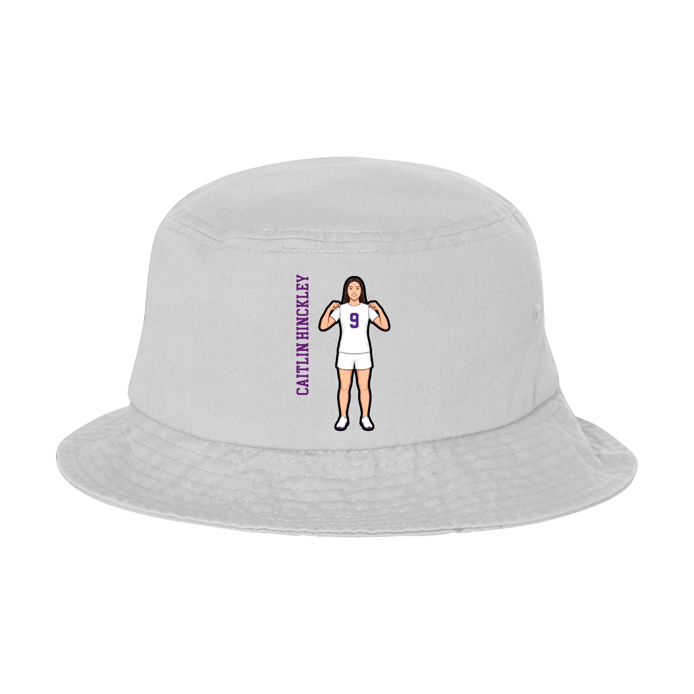 Bucket Cap — Name Vertical in White